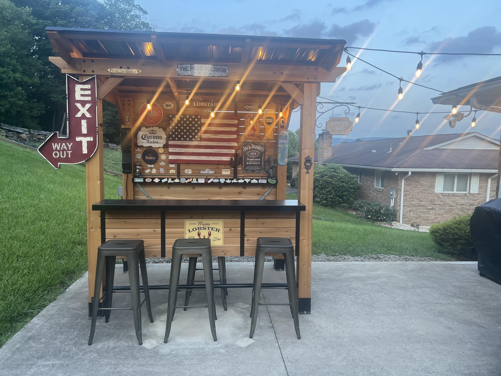 Furmax 30 Inch Metal Bar Stools Set of 4, Counter Height Backless Stools, Industrial Bar Chairs Patio Stool Stackable Backless Stool for Kitchen/Dining Room/Bistro/Patio Indoor Outdoor (Dark Black) customer photo 2