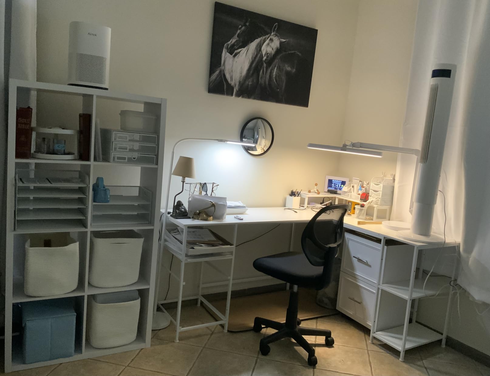 Furologee 66 Inch Computer Desk for Home Office, Modern Writing Study Table Simple Modern Style for Bedroom Small Space, Large Work Desks with X-Shaped Reinforcement, Wood Brown customer photo 2