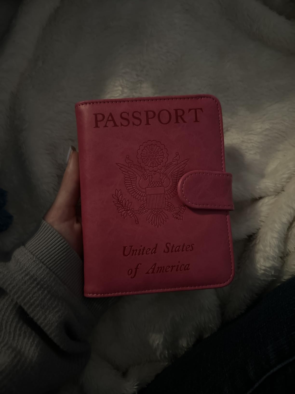 Passport Holder With Luggage Tag Cover Wallet RFID Blocking Leather Case Travel Essentials Accessories Travel Must Have (114#Pink) customer photo 2