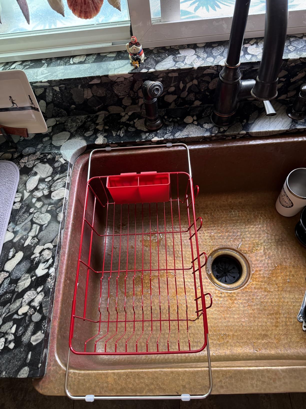 JASIWAY Dish Drying Rack in Sink, Expandable Stainless Steel Dish Drainers for Kitchen Counter, Dish Dryer Rack for Inside Sink, Over The Sink Dish Racks with Utensil Holder, Silver customer photo 1