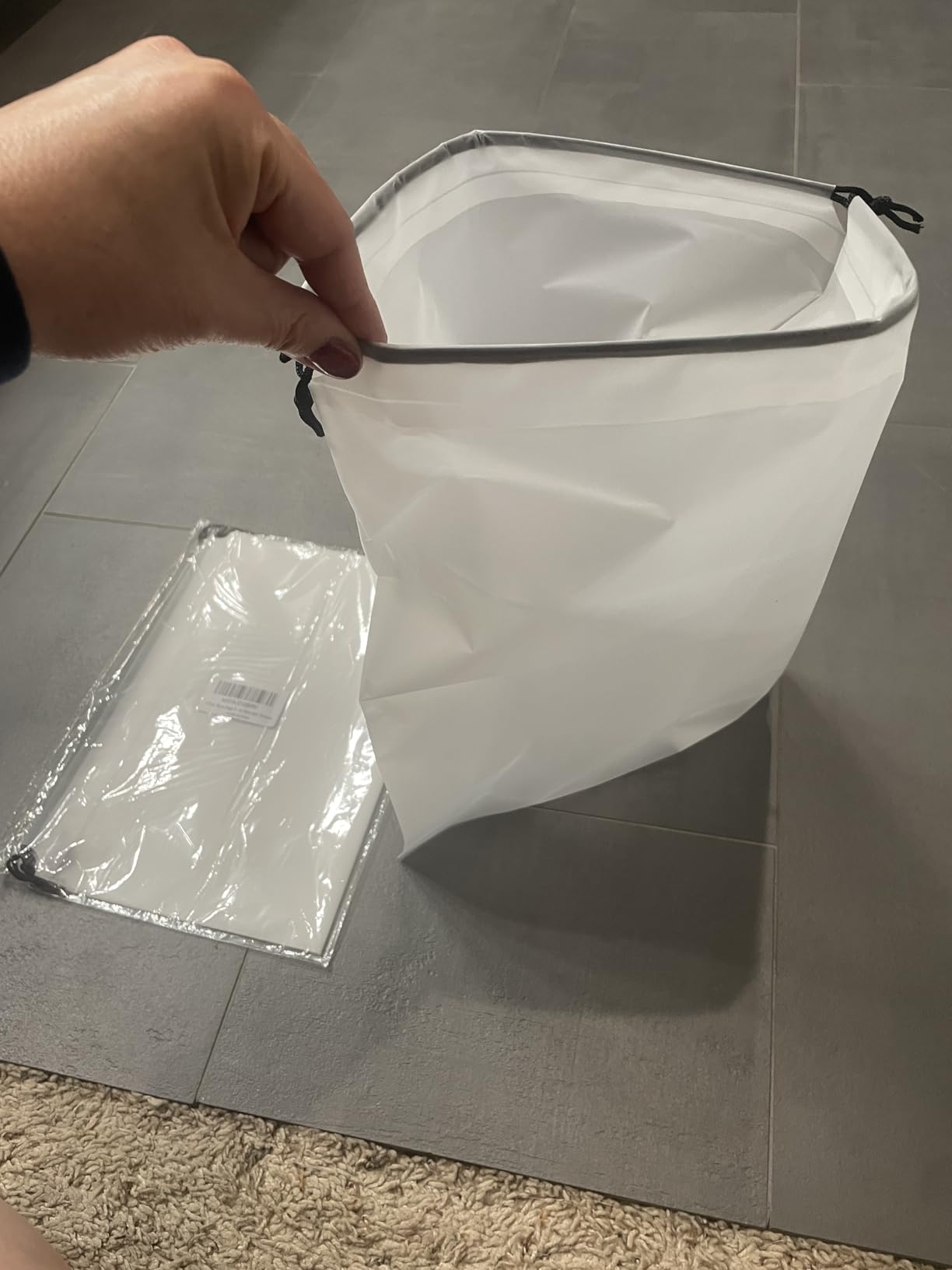 Waterproof Travel Drawstring Shoe Bags for Packing, Storage, Travel Essentials, 15.7 x 11.8 inches, Clear, 5 pieces customer photo 1