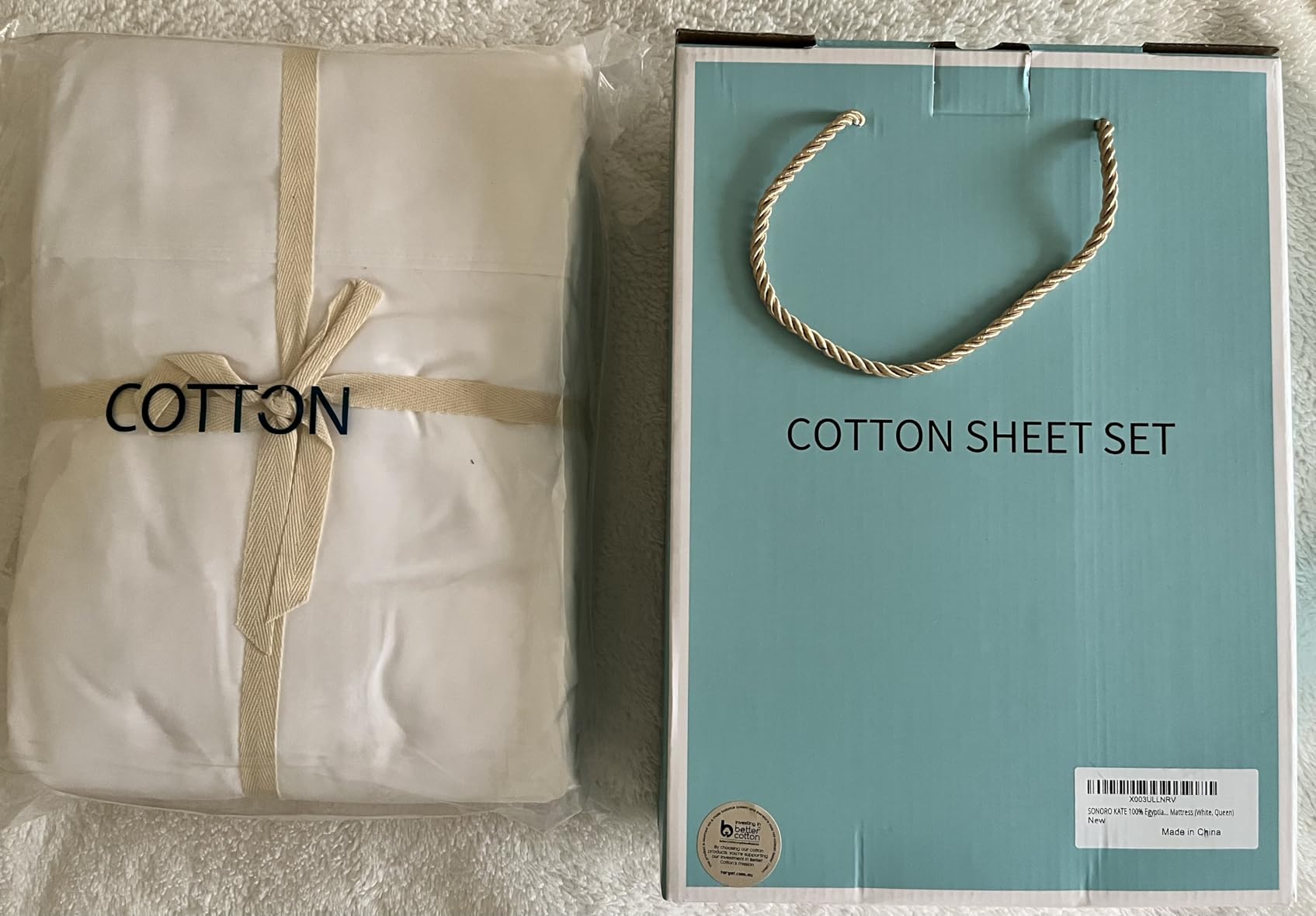SONORO KATE 100% Egyptian Cotton Sheets - 1200 Thread Count, Luxury & Cooling Hotel Cotton Bed Sheets Set 4 Piece, Sateen Weave for Soft Feel, Fits Upto 16