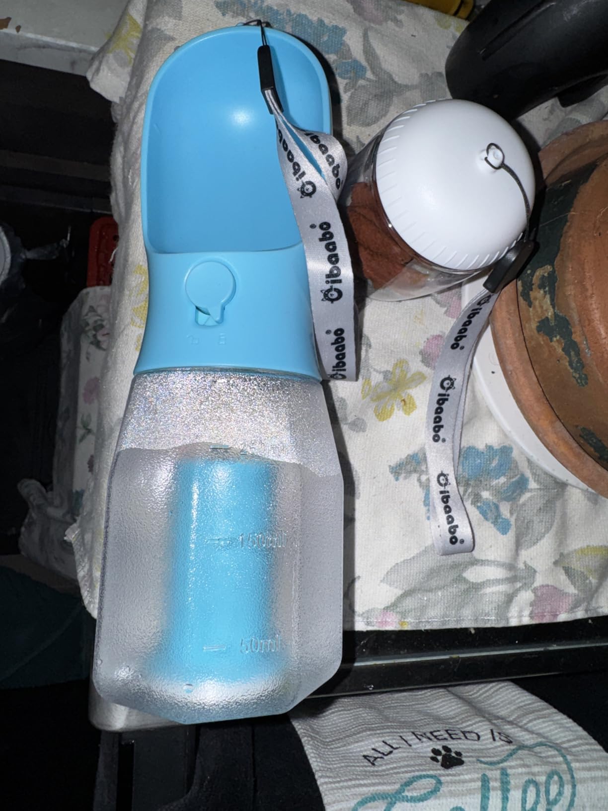 Dog Water Bottle with Food Container & Poop Bag Holder, Travel Water Bowl, Portable Pet Dispenser customer photo 2