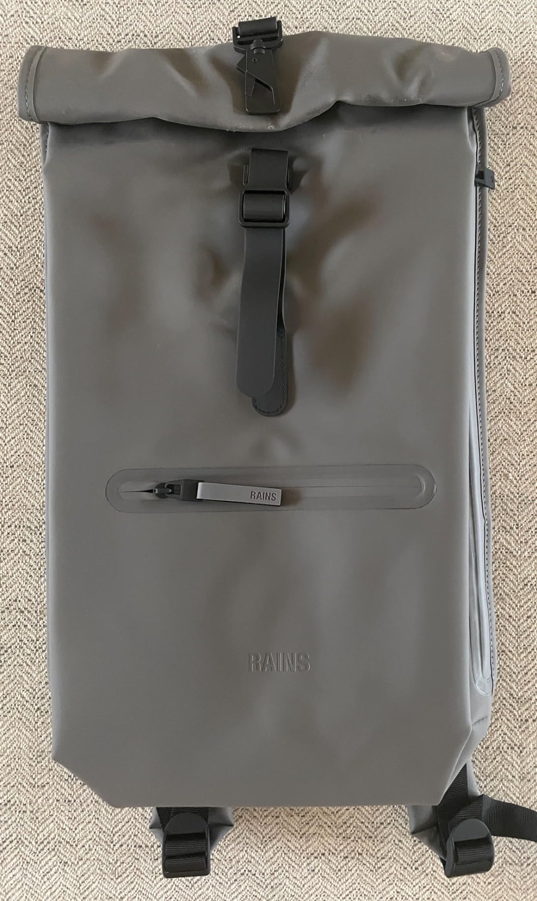 RAINS Rolltop Rucksack Large - Waterproof Rolltop Backpack Water Resistant Commuter Travel Pack Urban Minimalist (Green, Regular) customer photo 2