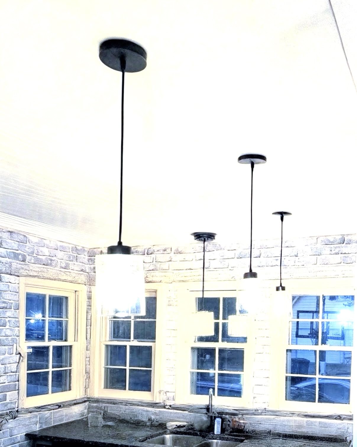 Black Flush Mount Ceiling Light Fixtures, 2-Light Ceiling Mount for Farmhouse with Seeded Glass Lampshade, Industrial Flush Mount Light Fixture for Hallway, Kitchen, Entryway and Foyer customer photo 1