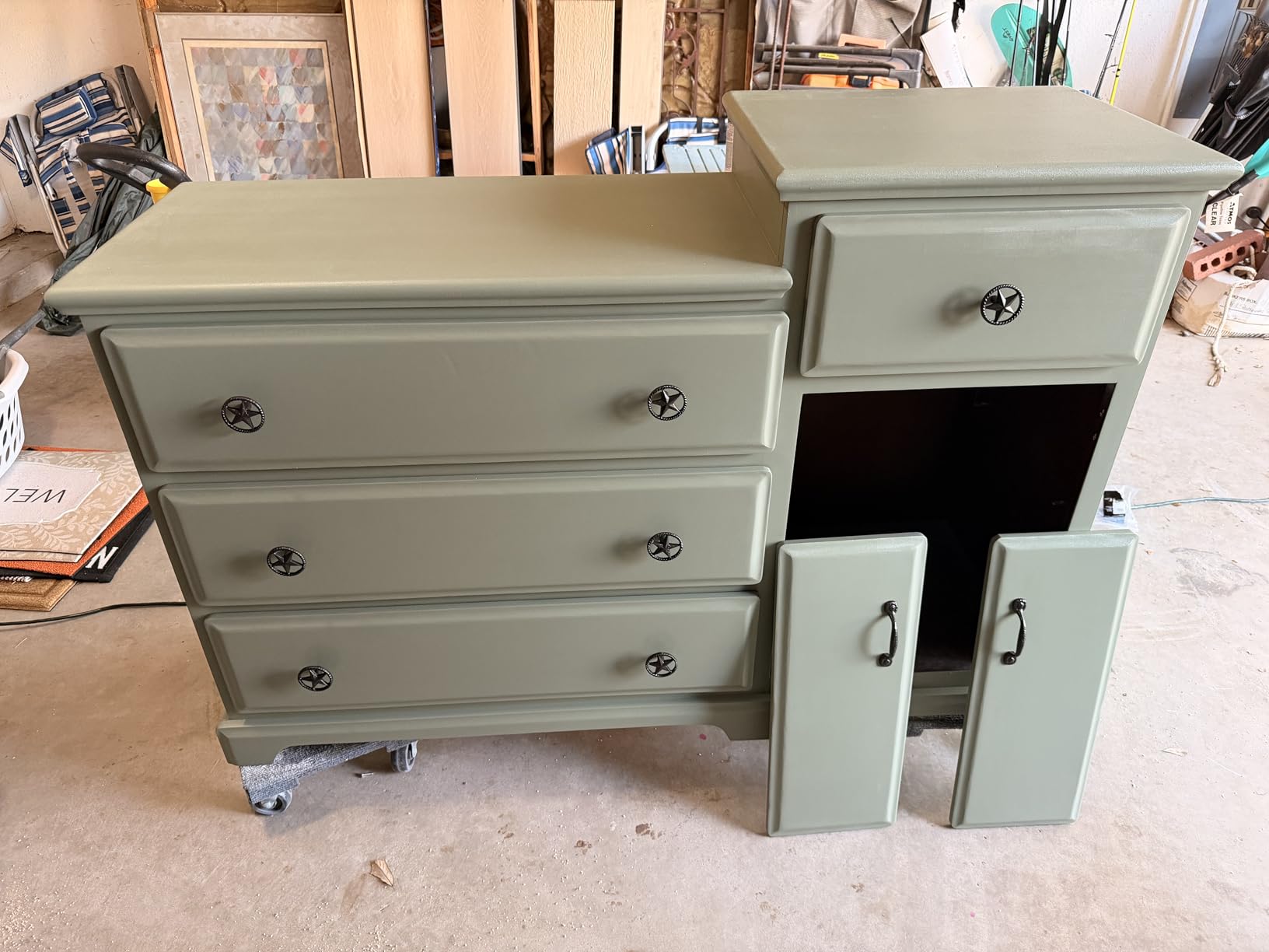 10 Pack Rustic Black Cabinet Pulls, Antique Hammered Kitchen Hardware, Vintage Drawer Pulls, 3 Inch (76mm) Hole Center customer photo 1