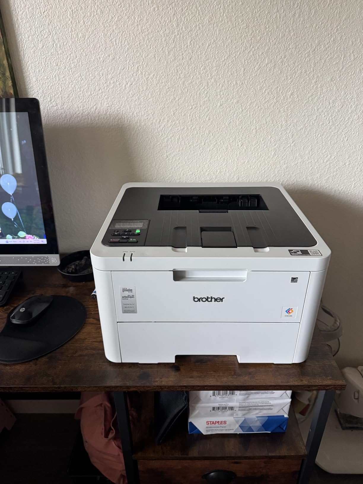 Brother Color Laser Printer with Wireless Printing Fast 19 PPM Output, Duplex Feature, Mobile Device Compatible, 250-Sheet Paper Tray (HL-L3220CDW) customer photo 1