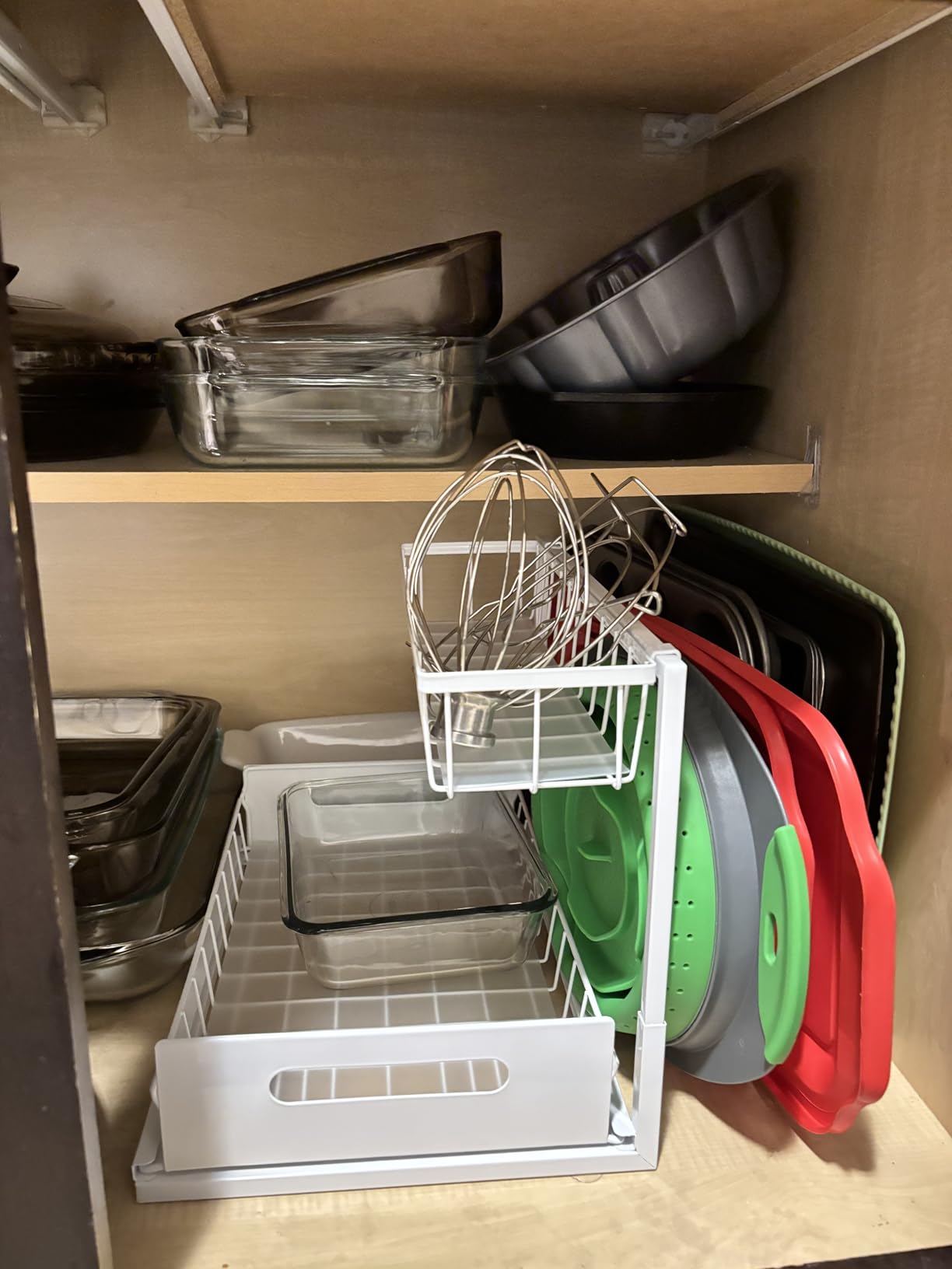 REALINN Under Sink Organizer, Pull Out Cabinet Organizer, 2 Tier Metal Slide Out Shelf with L Shaped Design, Under Cabinet Storage for Kitchen, Bathroom, Laundry, Deep Cabinet Shelf Storage, White customer photo 1