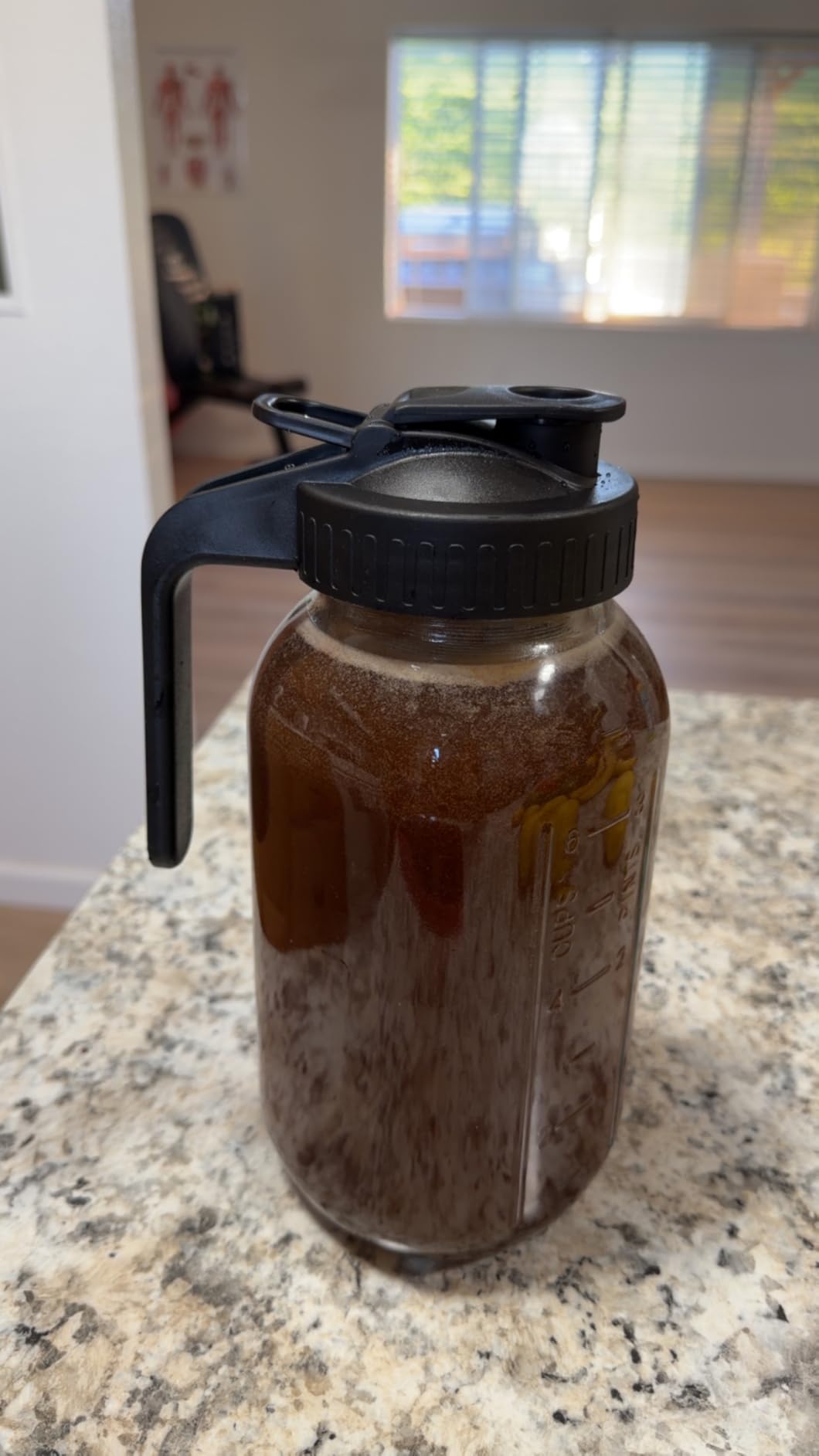 Cold Brew Coffee Maker,64 oz Mason Jar Pitcher with Stainless Steel Filter, Pour Spout Handle Lid, Heavy Duty Glass Airtight & Leak-Proof customer photo 1