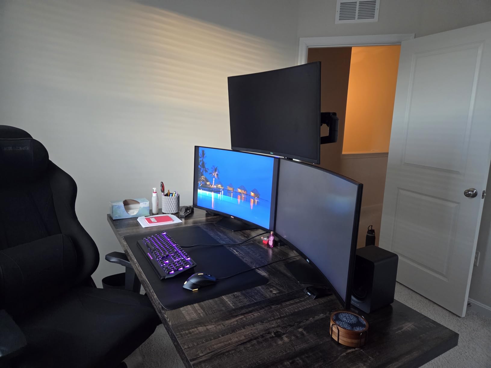 Tribesigns 70.8-Inch Executive Desk, Large Computer Office Desk Workstation, Modern Simple Style Laptop Desk Study Writing Table Business Furniture for Home Office (Brown/Black, 70.8 Inch) customer photo 1