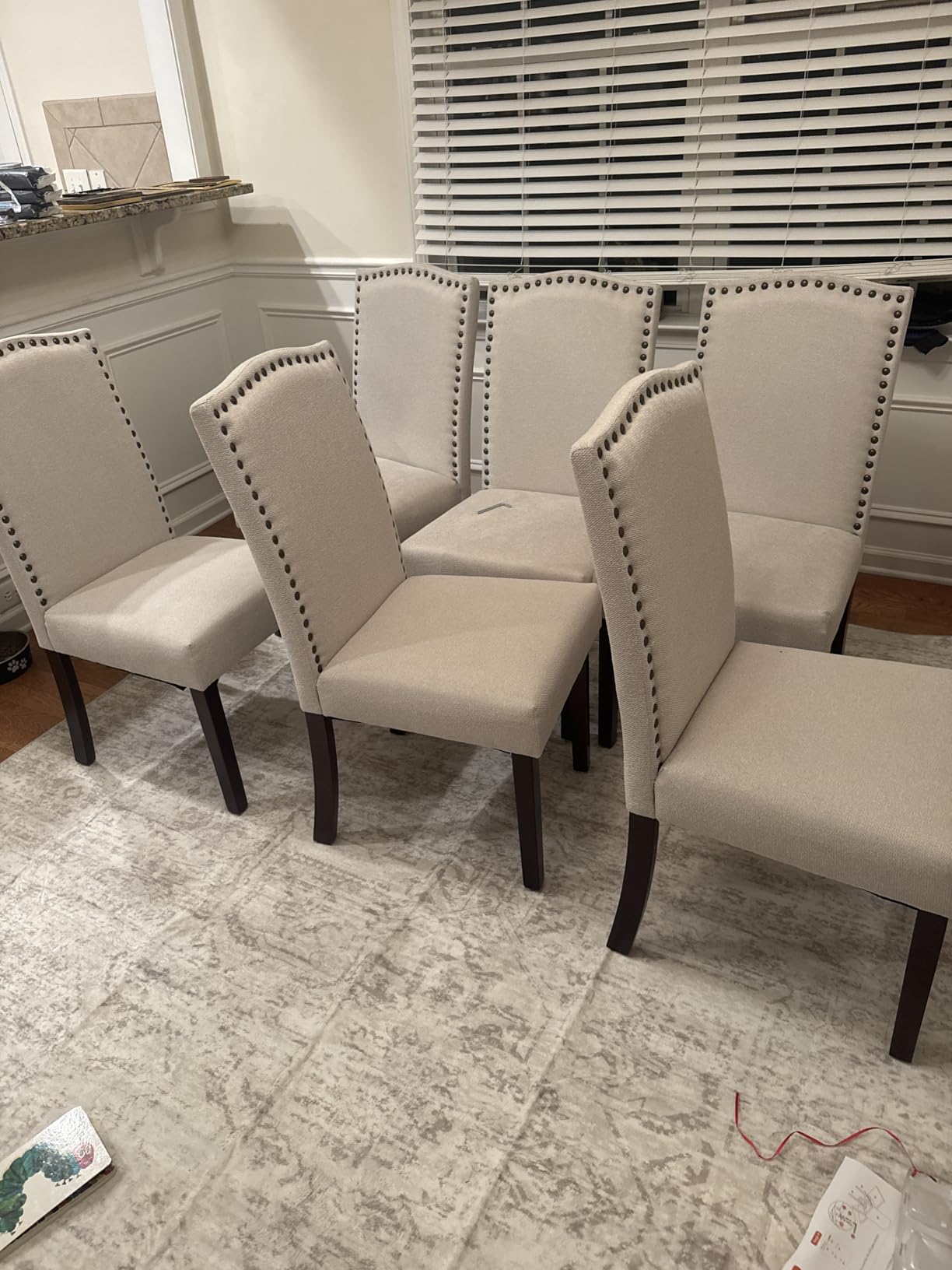 DUMOS Dining Chairs Set of 4, Modern Kitchen Table Chairs with Wooden Legs and Padded Seat customer photo 2