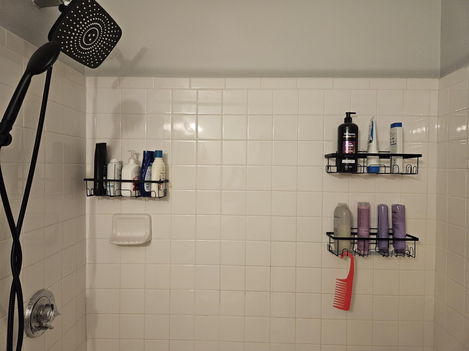 Veken Shower Caddy 6-Pack, Advanced Rustproof Design, No Drilling Adhesive Shelves, Rack with Soap Holder, Large Capacity Bathroom Organizers and Storage customer photo 2