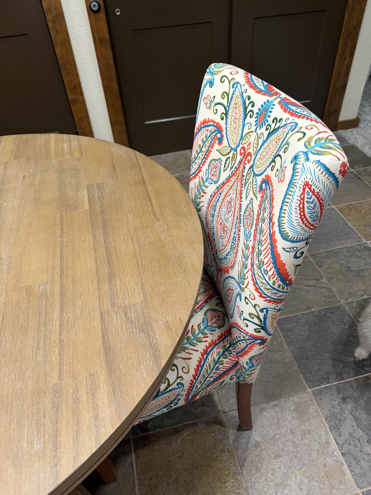 Homepop Scalloped Detail Dining Chair, Upholstered Parsons Dining Chairs, Cream Textured Woven (Set of 2) customer photo 2