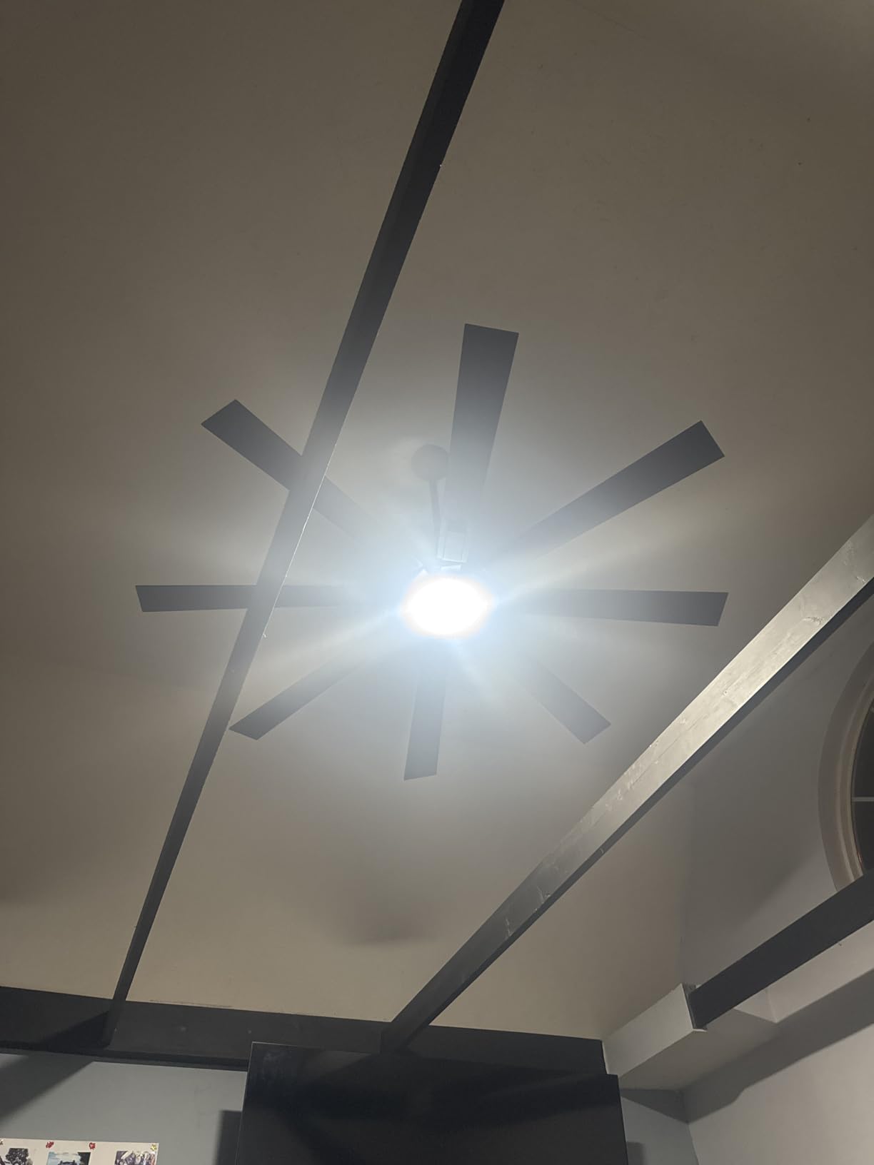 ZMISHIBO 72 inch Large Ceiling Fans with Lights and Remote, Indoor/Outdoor Black Modern Ceiling Fan for Kitchen Living Room Patio, 6 Speed Reversible Quiet DC Motor, 3 CCT, Dual Finish 8 Blades customer photo 1