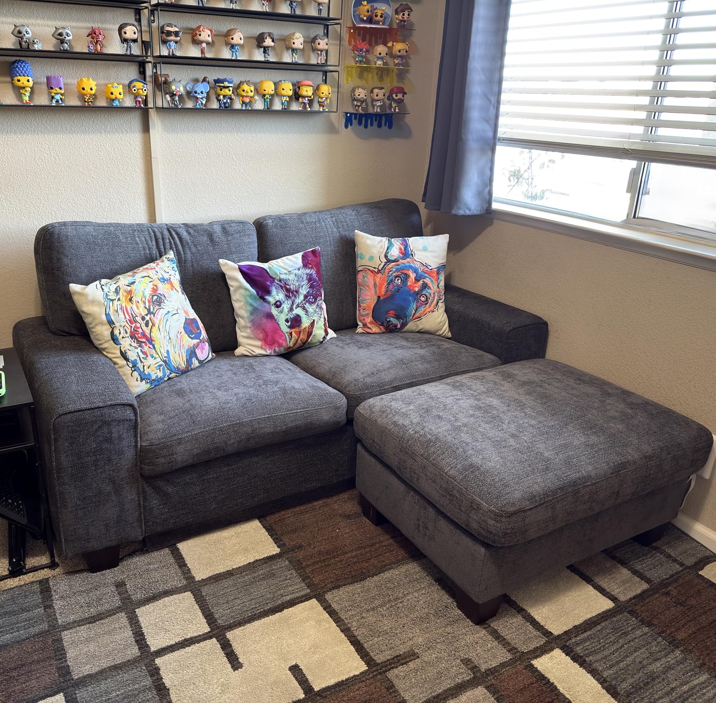 DOPEDIO Modern Loveseat Sofa for Living Room, Chenille Recliner, Removable Cover, Spring Cushions, Solid Wood Frame, Easy Assembly for Small Spaces (88.58inch, Beige) customer photo 1