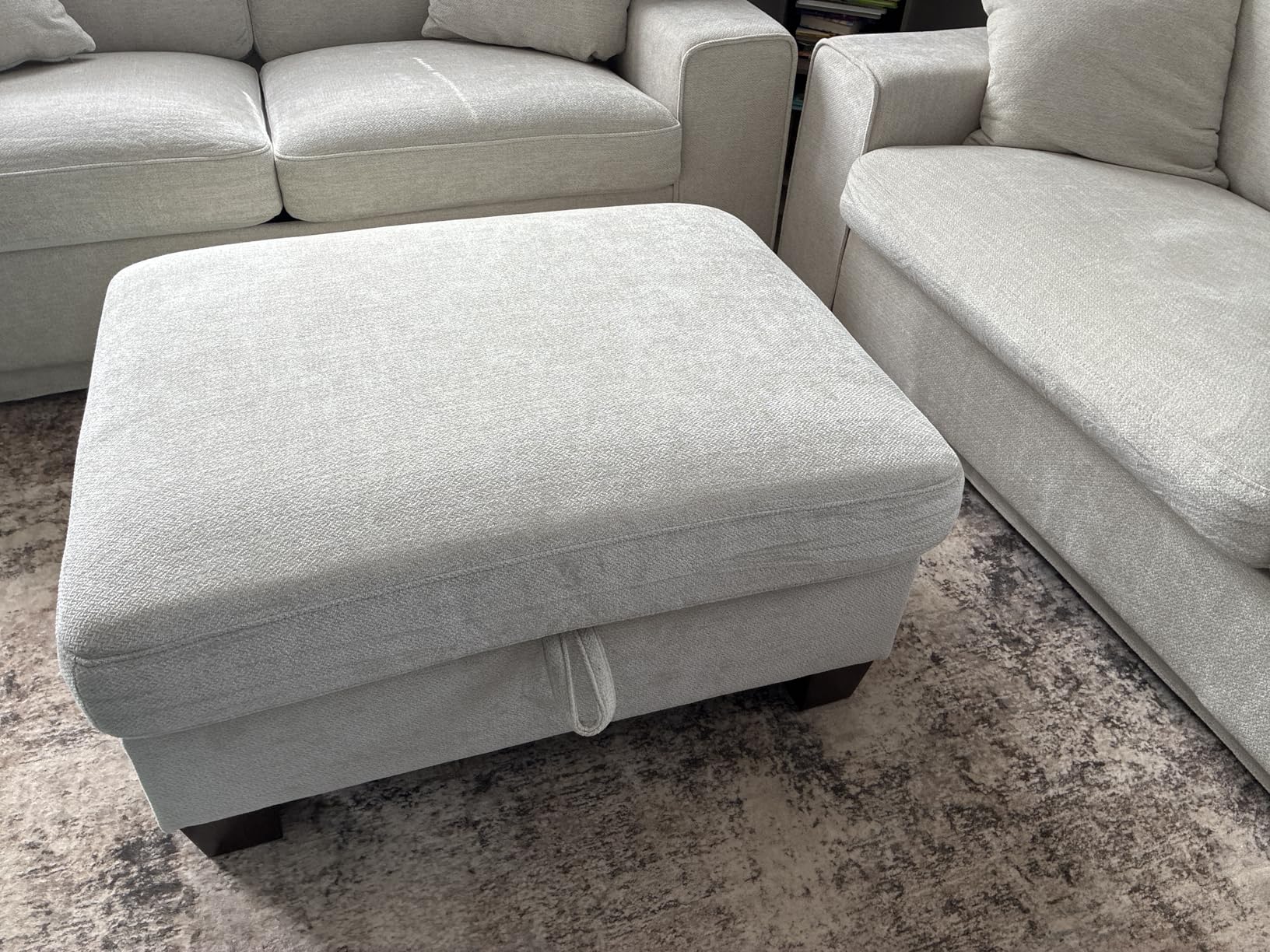 DOPEDIO Modern Loveseat Sofa for Living Room, Chenille Recliner, Removable Cover, Spring Cushions, Solid Wood Frame, Easy Assembly for Small Spaces (88.58inch, Beige) customer photo 2