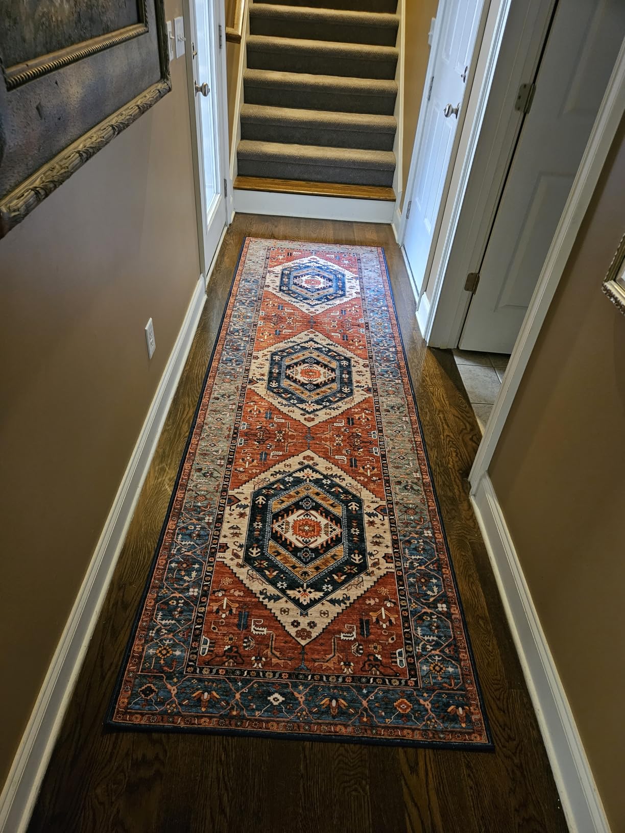 SERISSA Washable Rugs 8x10 Area Rugs, Large Non-Slip Boho Living Room Rust Rug, Ultra Soft Vintage Print Distressed Oriental Tribal Farmhouse Carpet customer photo 1
