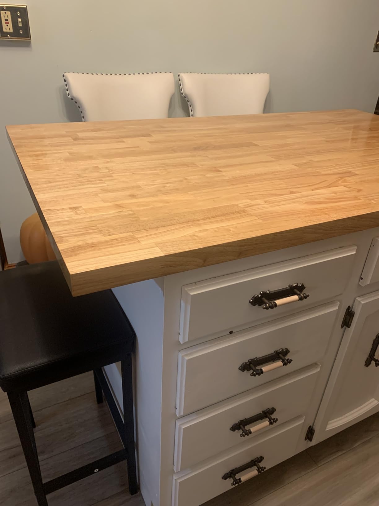 Bme Hevea Solid Wood Butcher Block Table Top, Desk top, Unfinished Butcher Block Countertop for DIY Desktop/Kitchen Countertop, 4ft L x 30