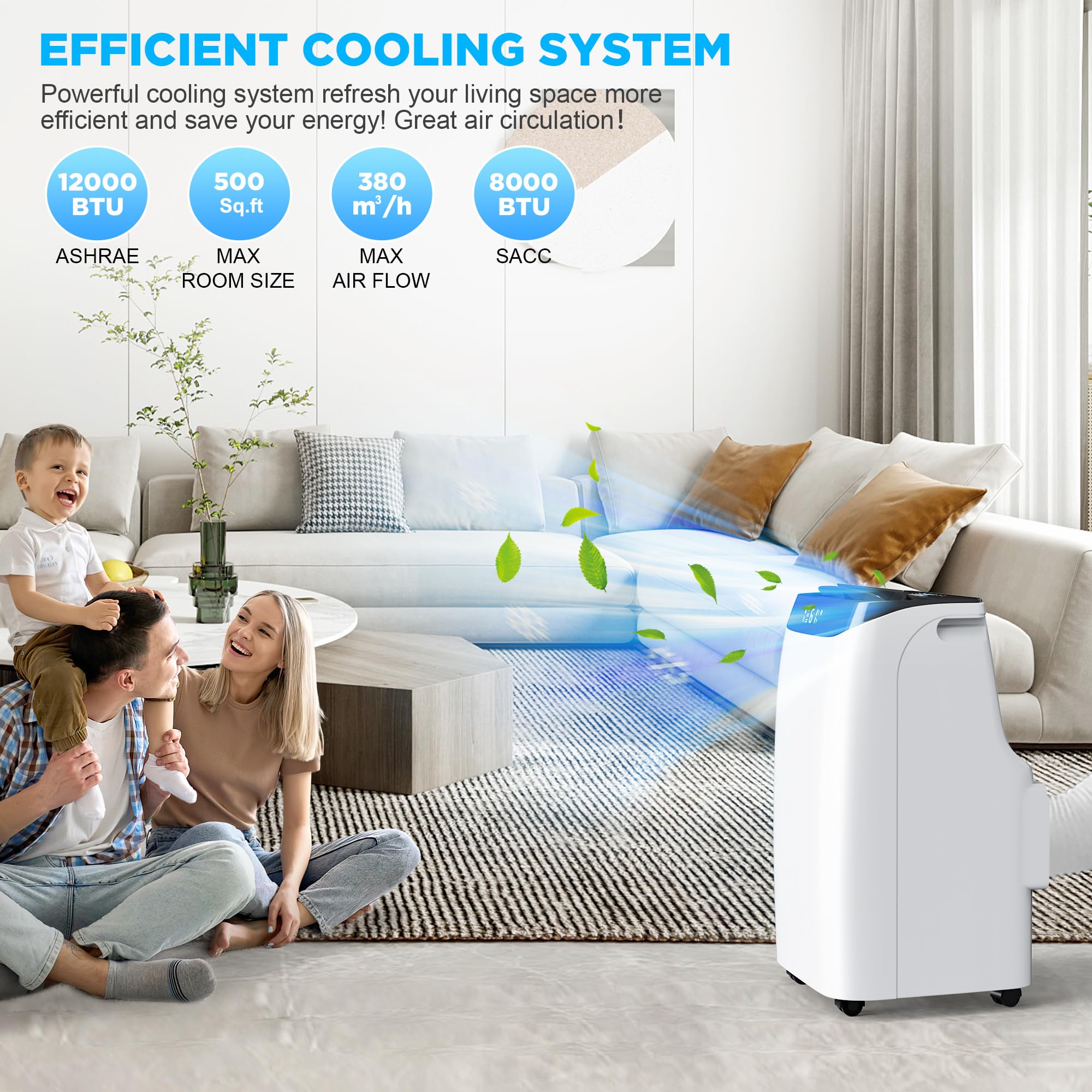12000 BTU Portable Air Conditioners with Remote Control, 3-in-1 Free Standing Cooling AC Unit with Fan & Dehumidifier, Cools Room up to 500 sq.ft, Smart/Sleep Mode, 3 Speed, 24H Timer, Window Kit customer photo 2