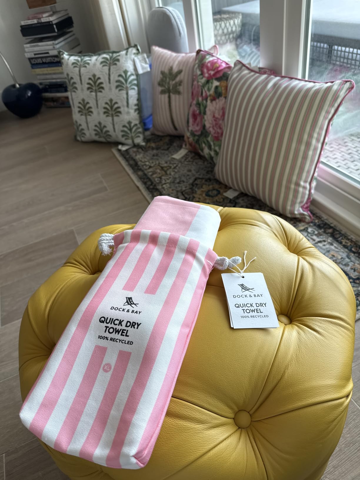 Dock & Bay Beach Towel - Quick Dry, Sand Free - Compact, Lightweight - 100% Recycled - Includes Bag - Cabana - Blue - Large (160x90cm, 63x35) customer photo 1