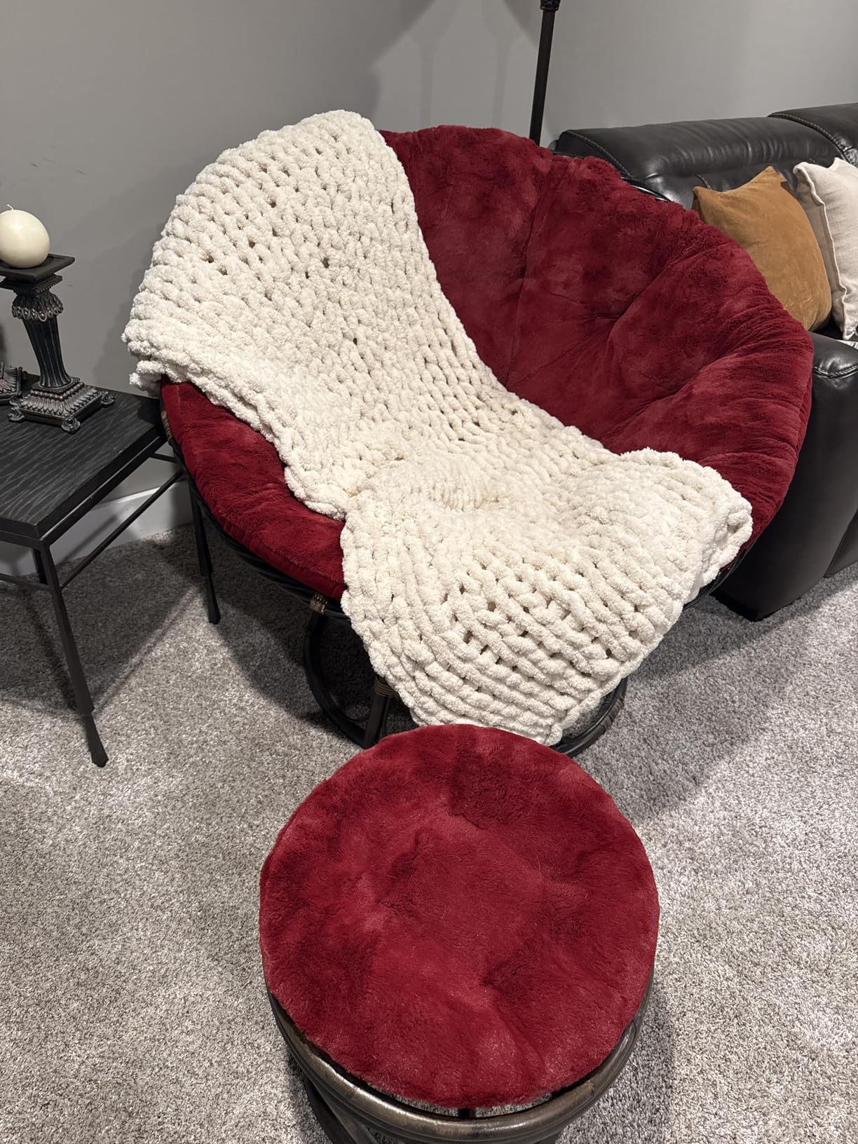 Chunky Knit Blanket - Luxury Soft Cozy 60 * 80 Throw Blanket, 100% Woven Blanket Rope Knot Throw Blanket for Couch, Sofa, Home Decor, Gift - Machine Washable (Cream, 60 * 80) customer photo 1