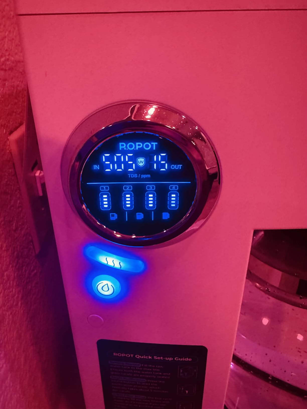 Bluevua RO100ROPOT Countertop Reverse Osmosis Water Filter System, Portable RO Filtration with Remineralization, No Installation, WQA Certified - ROPOT-UV, 6-Stage RO customer photo 2