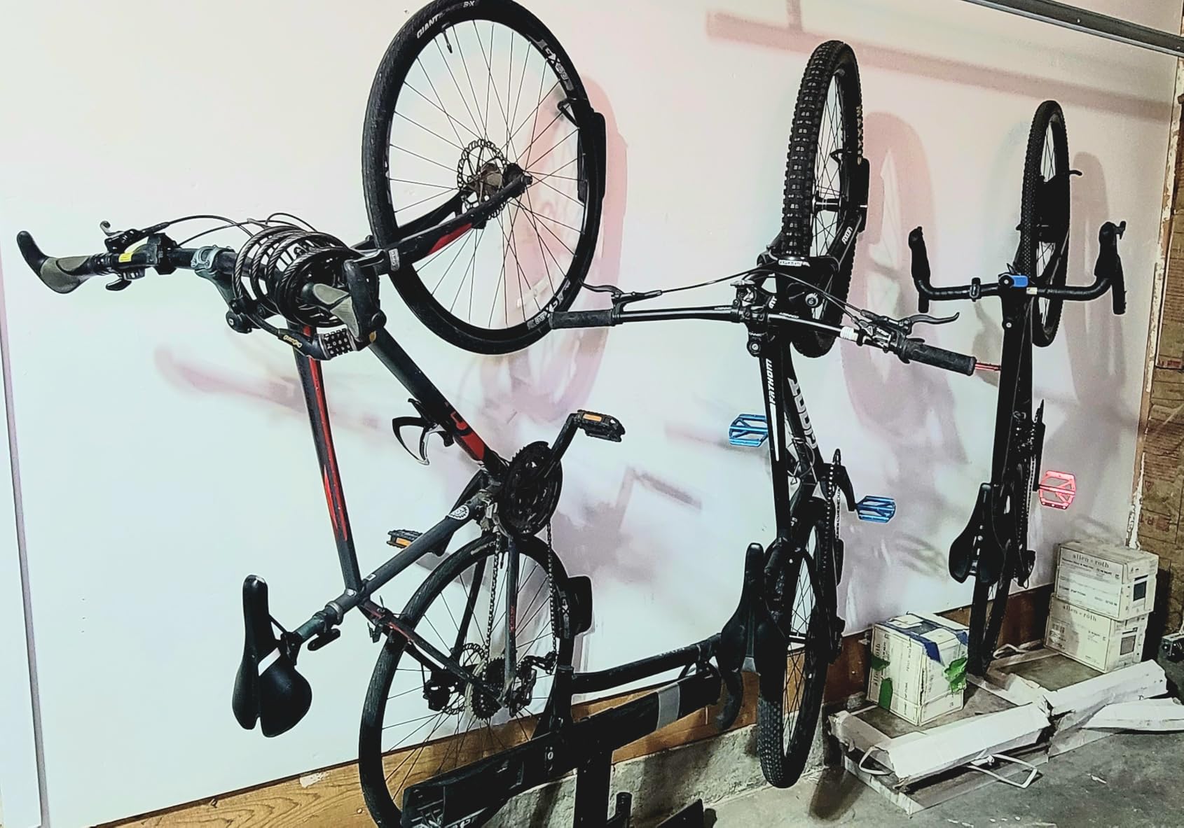 monTEK Swivel Bike Wall Mount, Bike Hangers for Garage, Space-Saving Vertical Bike Rack, Sturdy Bike Storage Rack Holds Up to 66lbs, Easy to Install, 4 Pack customer photo 1