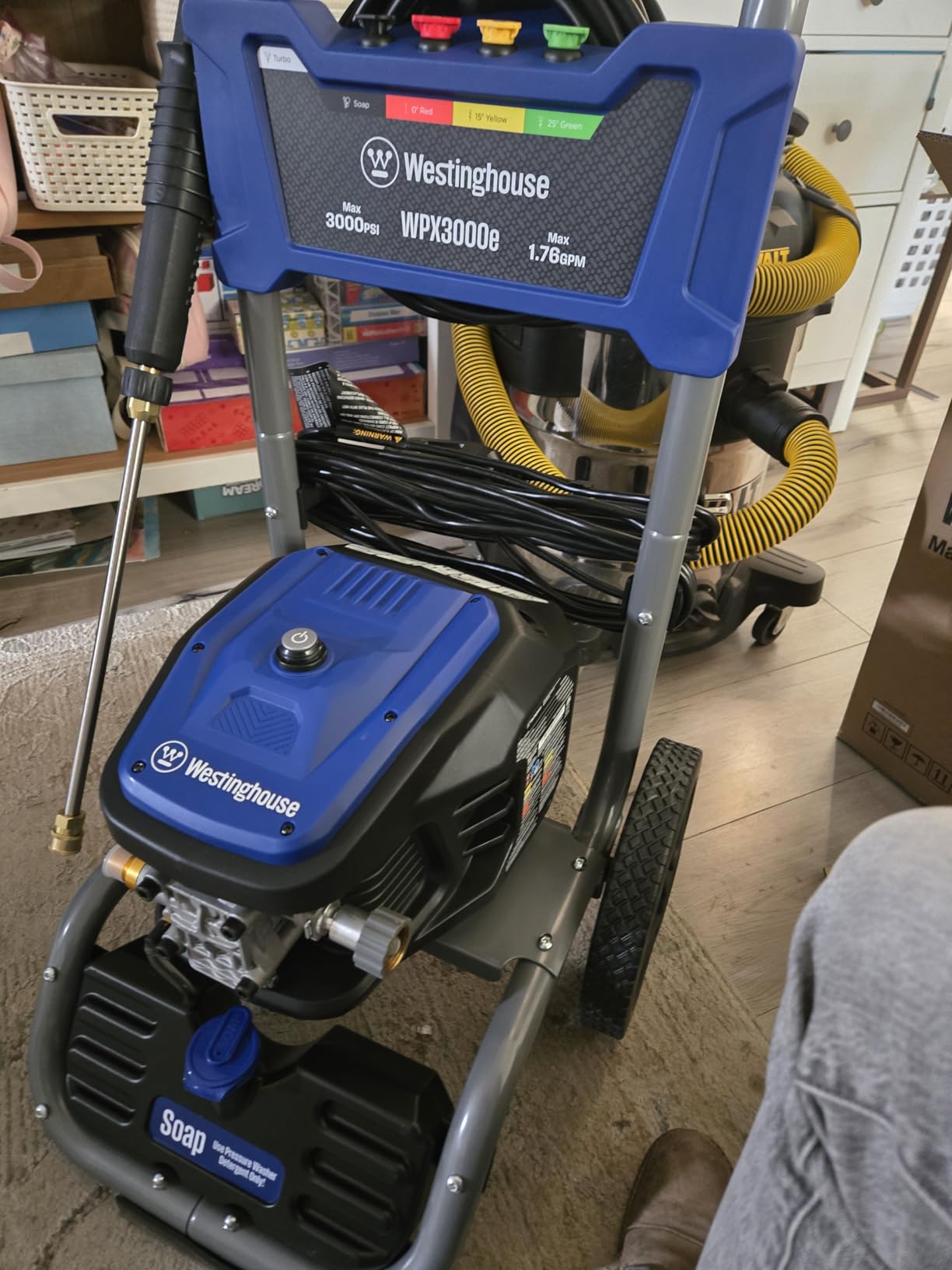 Westinghouse WPX3000e Electric Pressure Washer, 3000 Max PSI and 1.76 Max GPM, Induction Motor, Onboard Soap Tank, Spray Gun and Wand, 5 Nozzle Set, for Cars/Fences/Driveways/Homes/Patios/Furniture customer photo 1