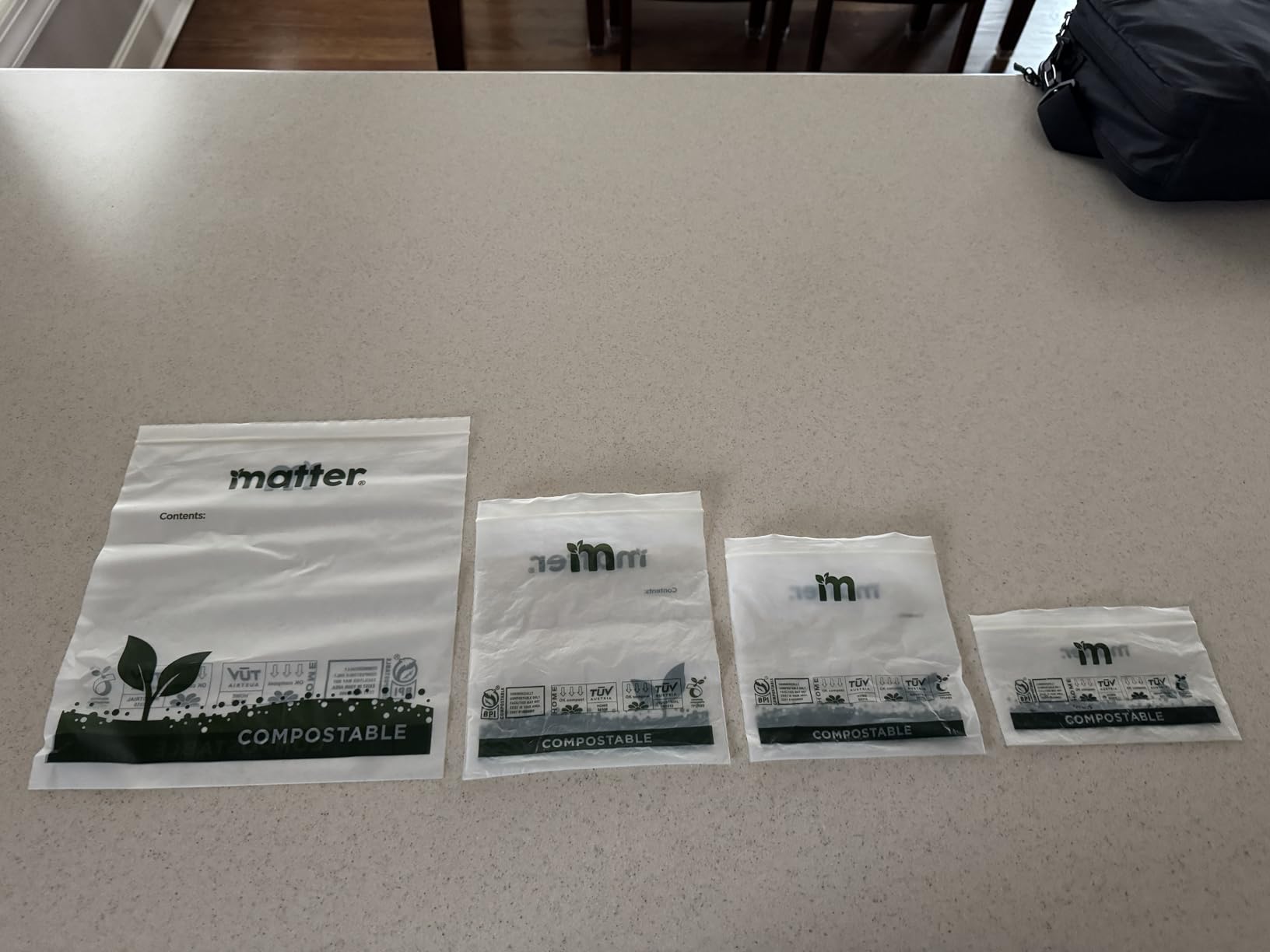 Matter Compostable Assorted Kitchen Bags, 230 Count, Biodegradable, Eco-Friendly Resealable Food Storage Variety Pack, 80 Snack, 80 Sandwich, 50 Quart & 20 Gallon customer photo 2