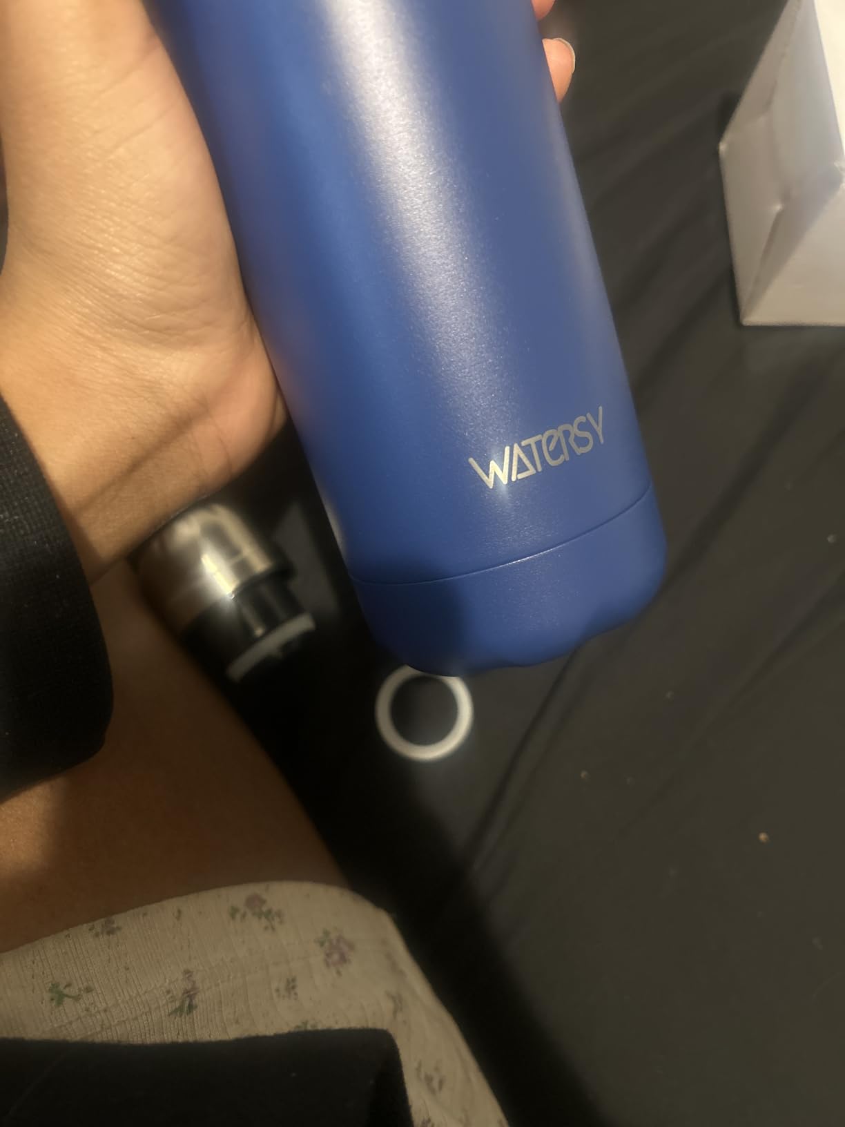 WATERSY Stainless Steel water bottles,17oz/500ml Insulated Water Bottles,Deep Blue metal water bottle Keeps Drink Cold and Hot,BPA Free kids water bottles for School,Gym,Travel,Sports customer photo 2
