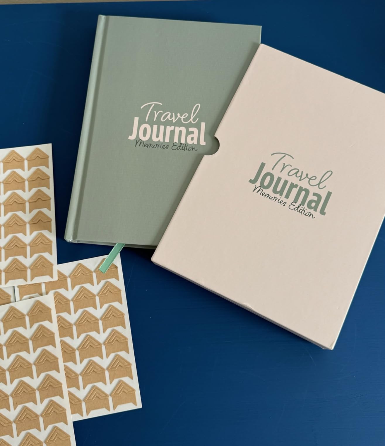 Travel Journal Couples Edition - Travel Memory Book, Trip Diary, Photo Album - 136pgs, 15 Trips. Includes Photo Corner Stickers. In Gift Sleeve. Travel Gift for Women and Men - A5 Red customer photo 1