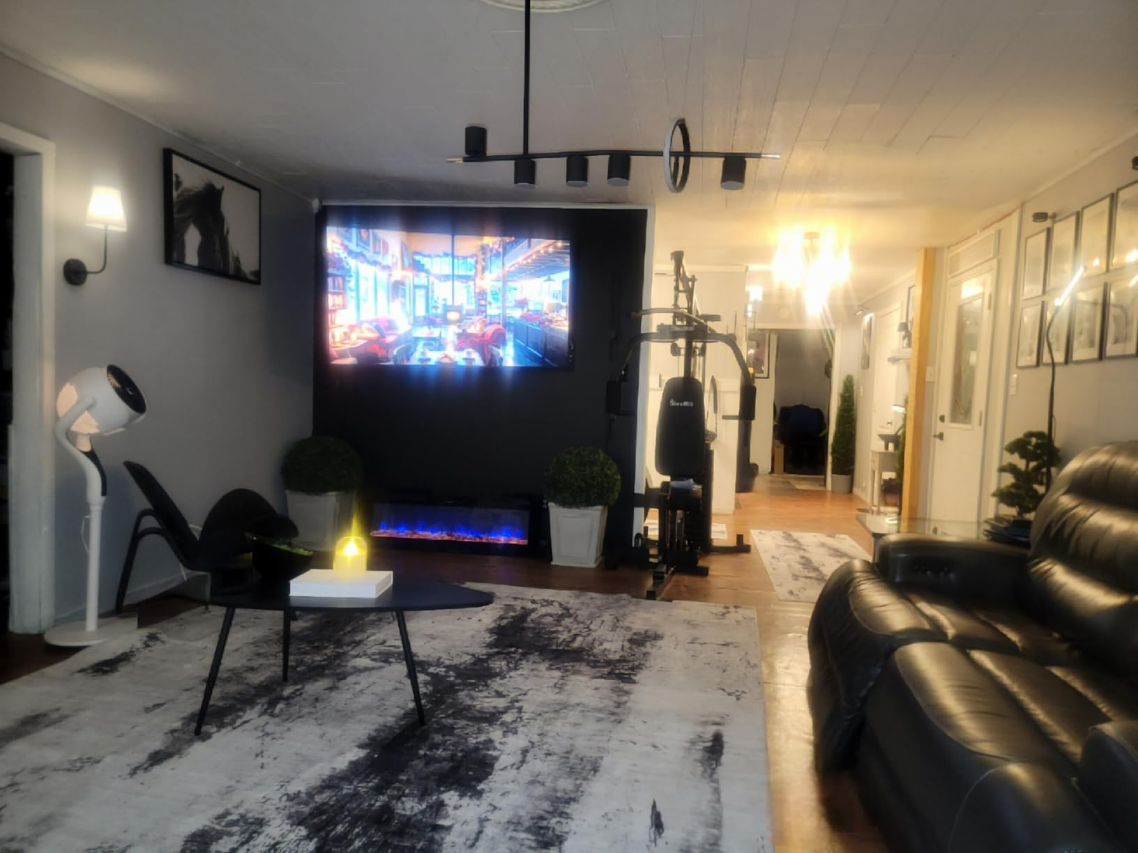 8x10 Area Rugs Washable Rug: Large Modern Abstract Living Room Rug Soft Anti-Skid Thin Carpet Indoor Floor Non-Shedding Black Grey Gold customer photo 1