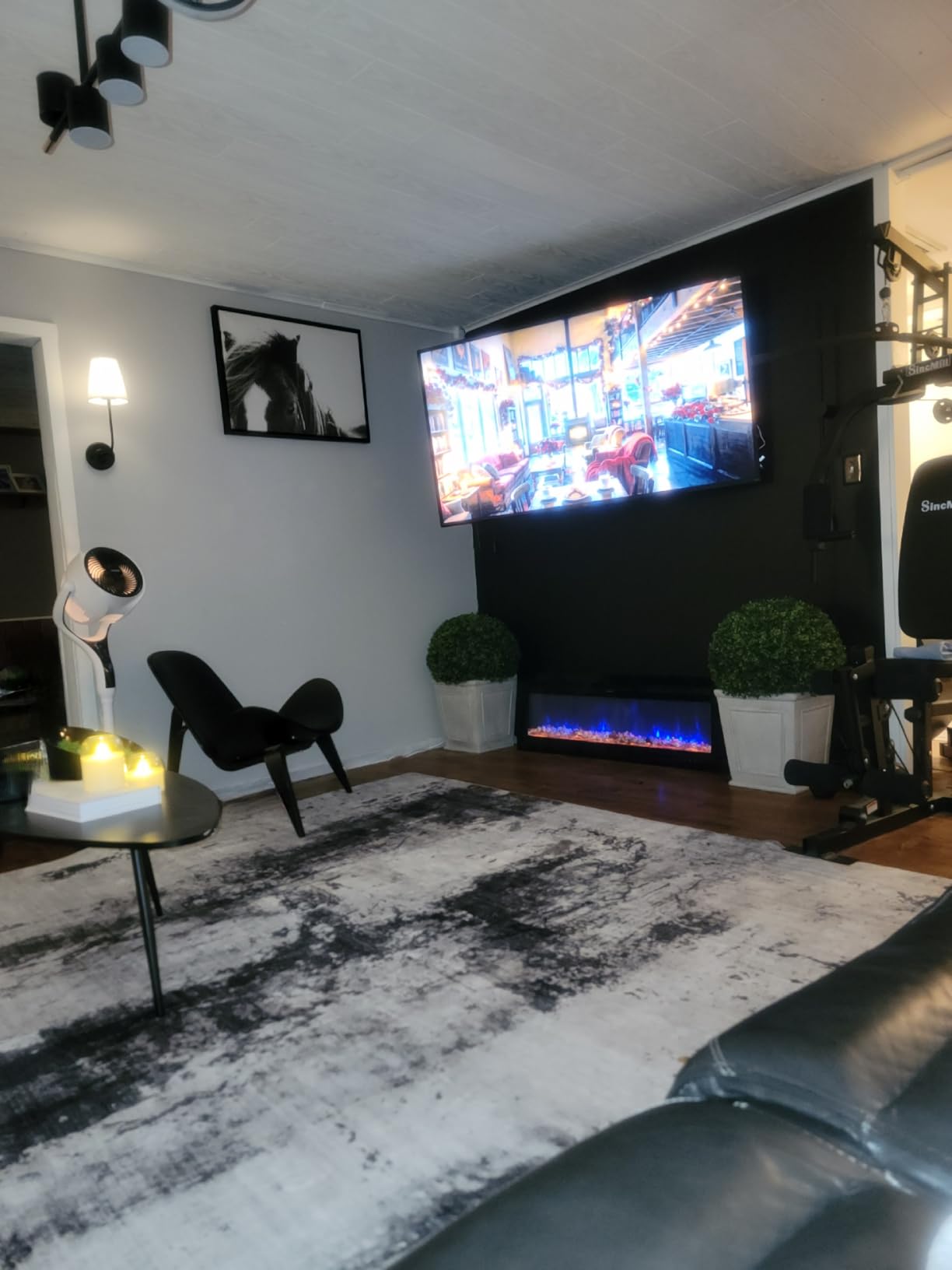 8x10 Area Rugs Washable Rug: Large Modern Abstract Living Room Rug Soft Anti-Skid Thin Carpet Indoor Floor Non-Shedding Black Grey Gold customer photo 2