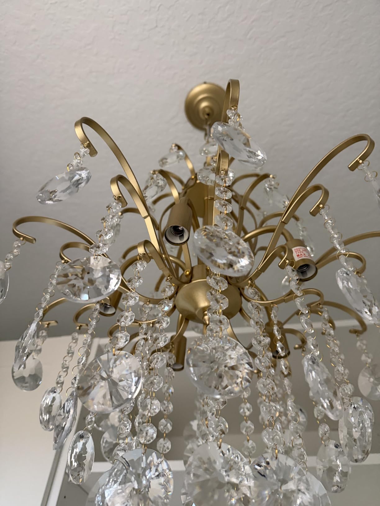 WUZUPS Crystal Chandelier 10-Light Pendant Ceiling Light Modern Lighting Fixture for Dining Room Hallway Bedroom Kitchen Bathroom customer photo 1