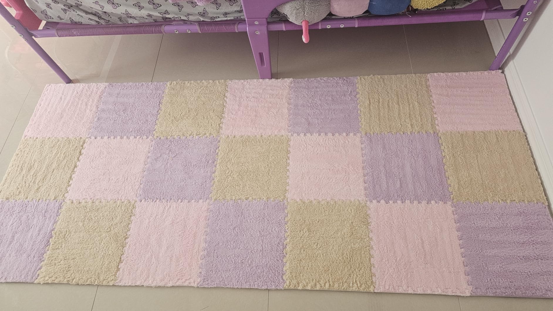 36 Pcs Plush Interlocking Carpet Tiles, Non-Toxic Shaggy Foam Carpet Tiles for Toddler Baby, Anti-Slip, EVA Foam Interlocking Tiles for Floor, Nursery, Playroom, Grey customer photo 1
