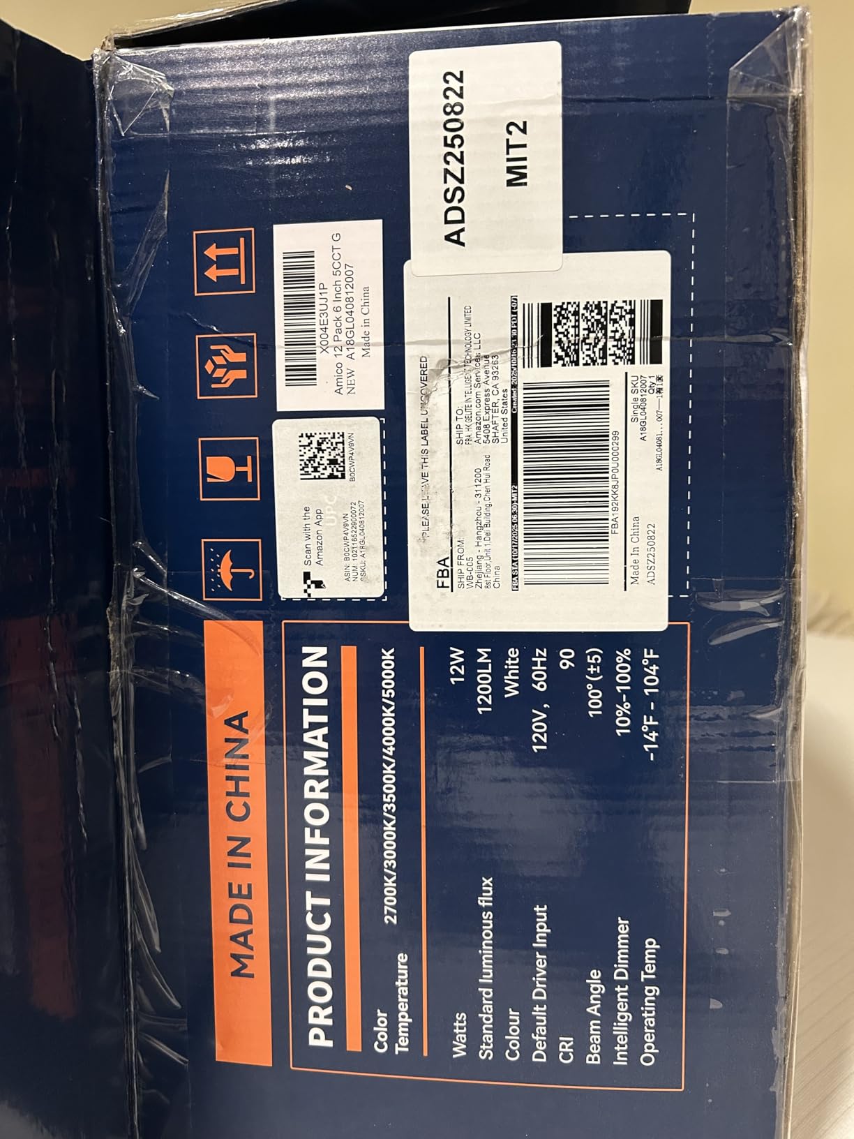 Amico 12 Pack 6 Inch 5CCT Gimbal LED Recessed Ceiling Light, 360°&90° Adjustable Eyeball Directional Can Lights, Dimmable Retrofit Wafer Downlight with Jbox, 12W 1200LM CRI90+, White, ETL&FCC customer photo 2