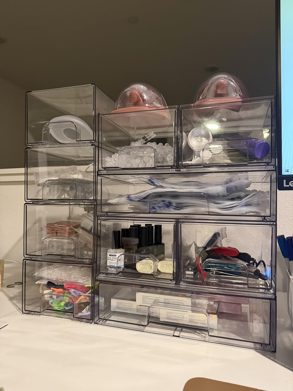 Vtopmart Stackable Storage Drawers Set of 5, Clear Plastic Organizer Bins for Baby Bottle, Beauty Supplies Storage customer photo 1