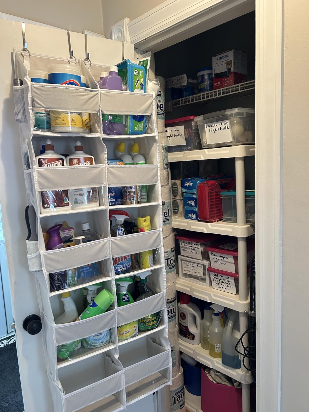 Ofiray-home Over the Door Organizer 5 Tiers, Extra Large Behind Door Storage of 10 Compartments, 80 lbs Weight Capacity Over the Door Storage, Door Hanging Organizer for Closet, Diaper Organizer customer photo 2