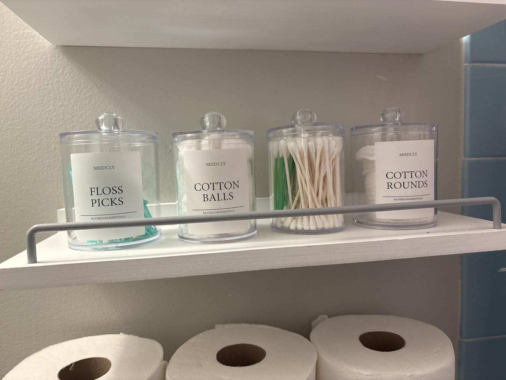 Bathroom Organizers and Storage, 4 Pack Bathroom Accessories, Bathroom Decor, Home Decor, Bathroom Storage and Organization, Qtip Holder for Room Decor Aesthetic customer photo 1