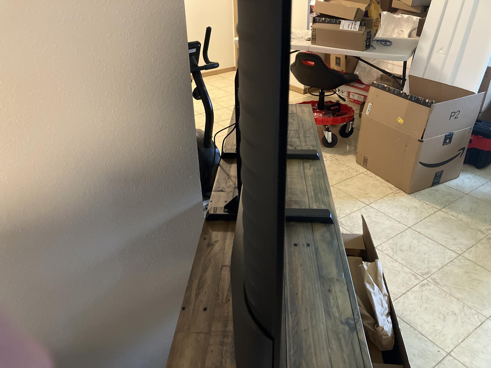 Rfiver Table Top TV Stand with Height Adjustable TV Legs, TV Stands Base with Cable Management for Most 37 to 86 Inch Flat or Curved TVs, Steel TV Feet Holds up to 150 lbs, Max VESA 800x600mm, Black customer photo 2