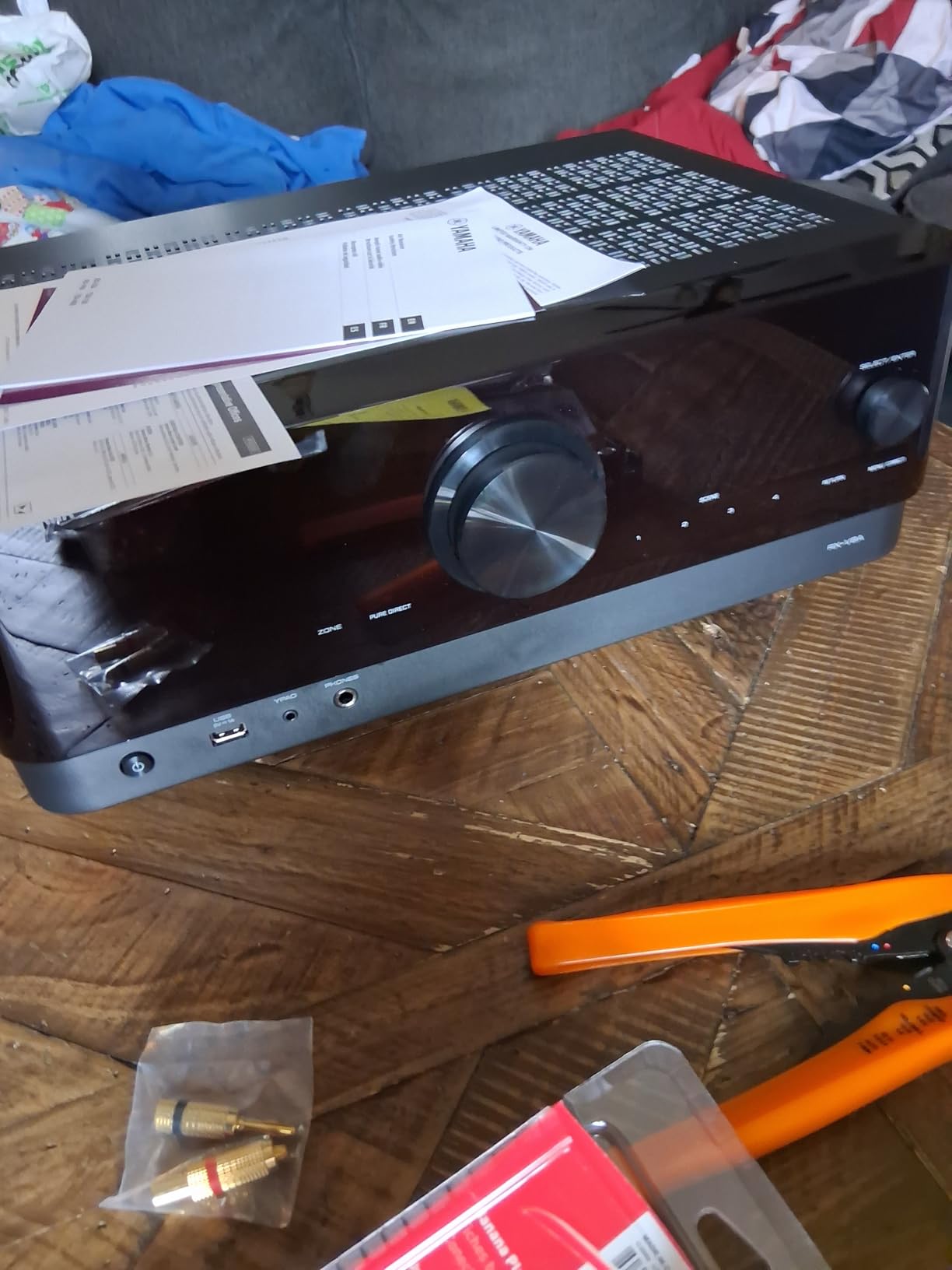 Klipsch Reference 5.2 Home Theater System, Bundle 2X R-625FA Floorstanding 2X R-12SW Subwoofer, R-52C Center, R-41M Bookshelf Speakers, and Yamaha RX-V6A 7.2-Channel AV Receiver customer photo 2