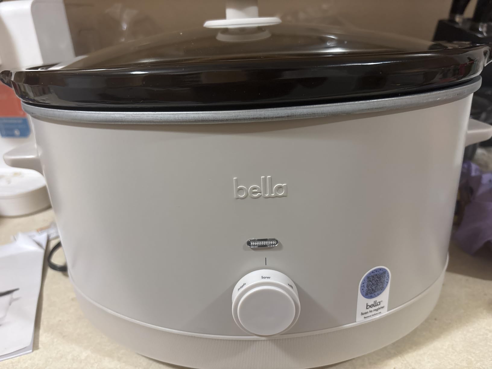 bella 6.0 Qt Manual Slow Cooker with Ceramic Nonstick Coating - Surf customer photo 2
