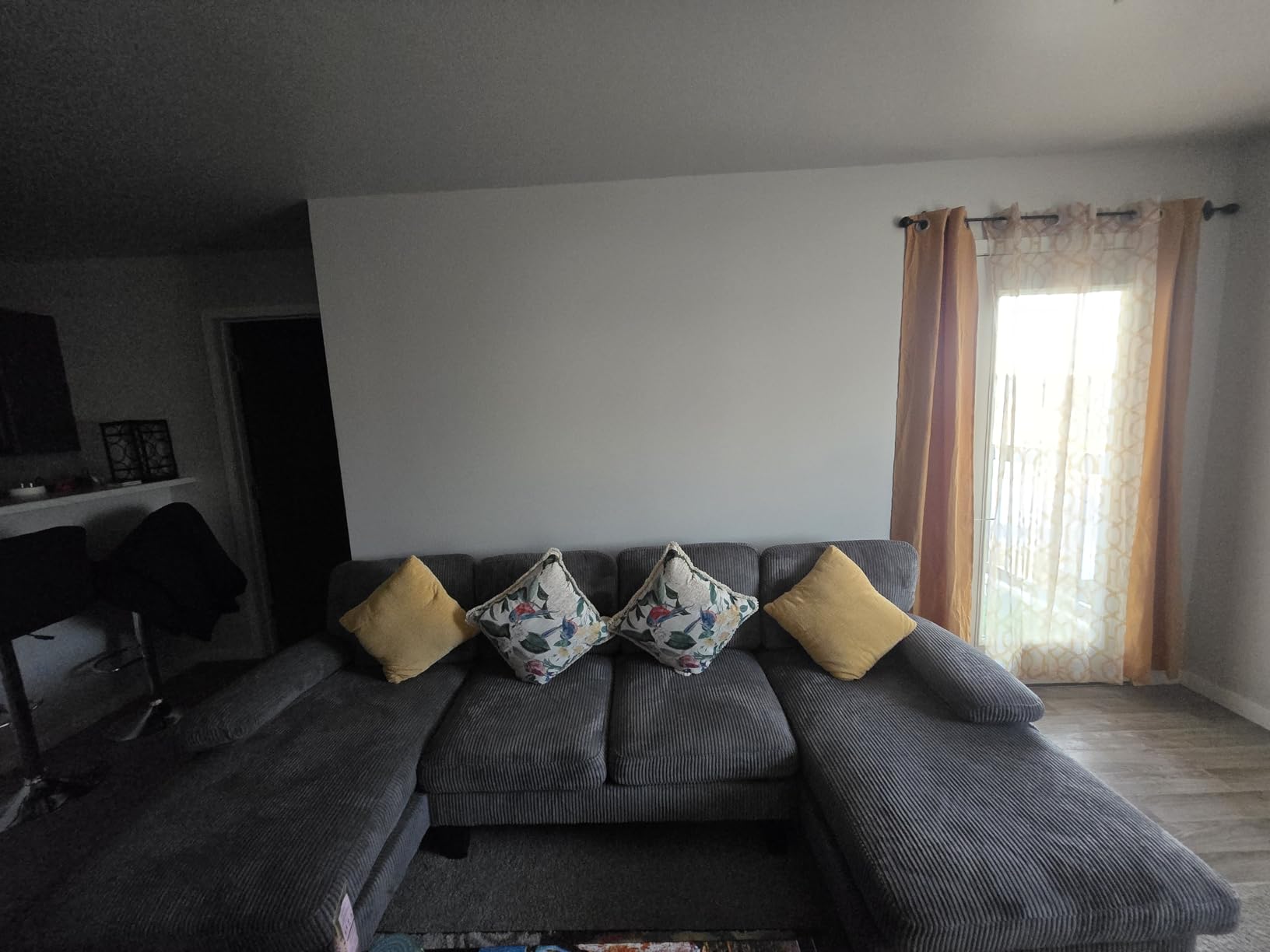 Furmax Sectional Couches for Living Room, U-Shaped Sofa Couch with Linen Fabric, 4 Seat Sofa Set with Double Chaise for Apartment (Fabric, Grey) customer photo 2