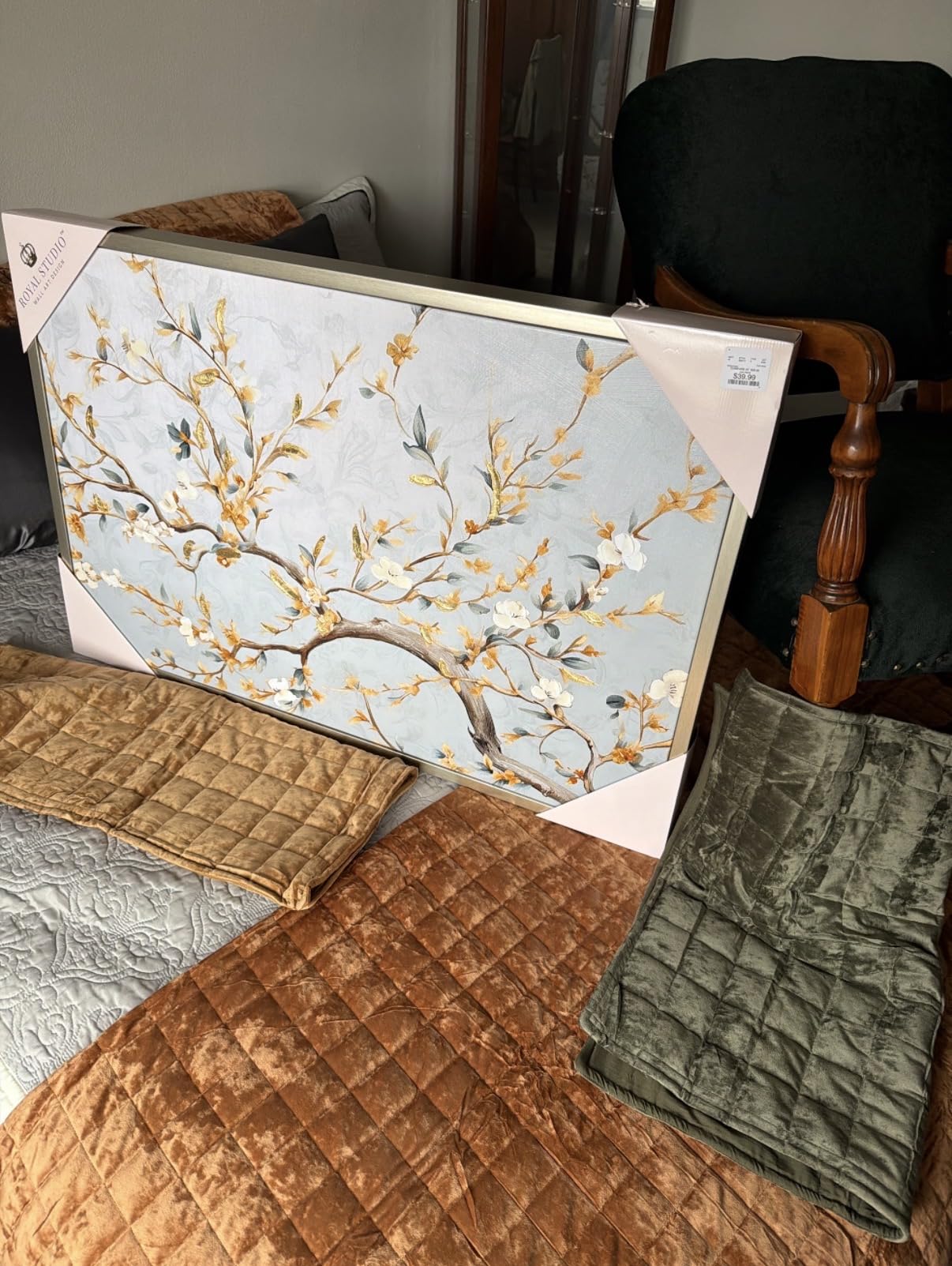 RECYCO Luxury Velvet Quilt Set King Size Bedding Sets, Ultra Soft Velvet Comforter Set, Lightweight Channel Box Stitch Oversized Bedspread - Beige customer photo 1
