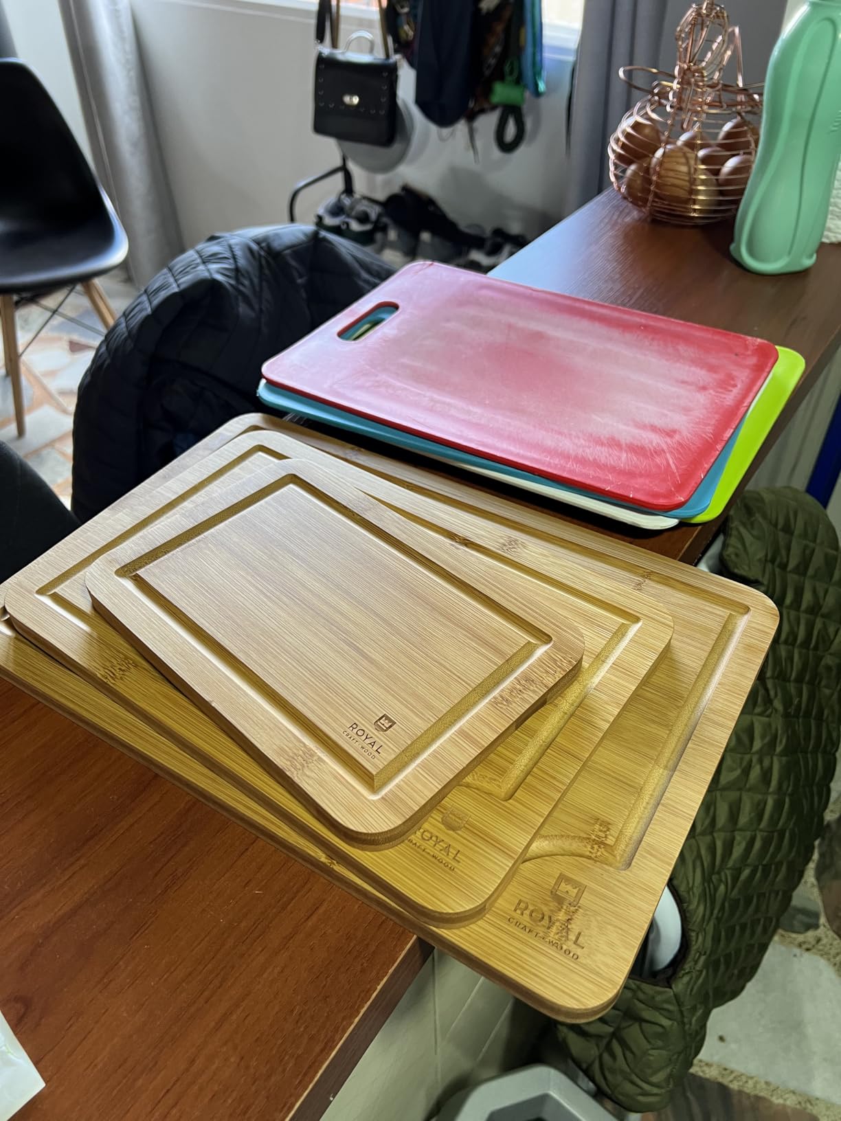 ROYAL CRAFT WOOD Wooden Cutting Boards for Kitchen Meal Prep & Serving - Bamboo Wood Serving Board Set with Deep Juice Groove Side Handles - Charcuterie & Chopping Butcher Block for Meat customer photo 2