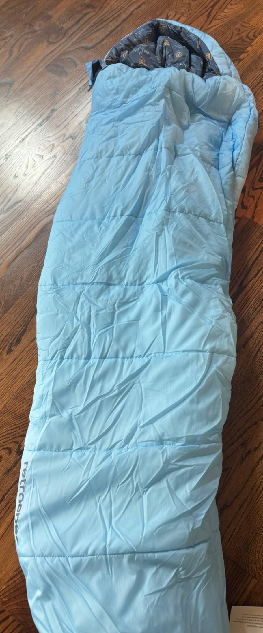 Dream 25 Kids Sleeping Bag for Camping - Mummy Style, Water-Resistant, Lightweight 3lbs 3oz, Adjustable Length, Draft Collar, 25°F Rating customer photo 1