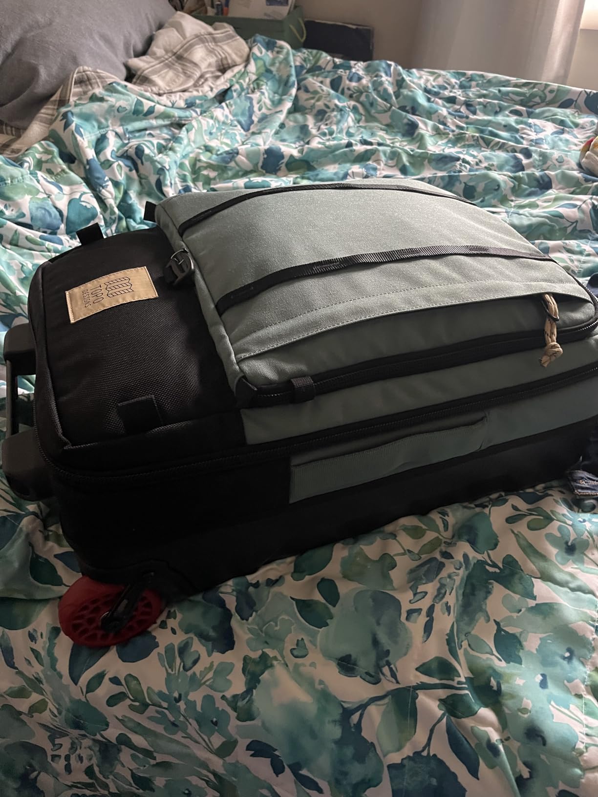 Topo Designs Global Travel Roller Bag Suitcase, Carry-On Friendly, 3 Carry Options, Smooth Heavy Duty Wheels, Telescoping Handle, Designed in Denver CO USA, PFAS Free (Olive/Olive) customer photo 1