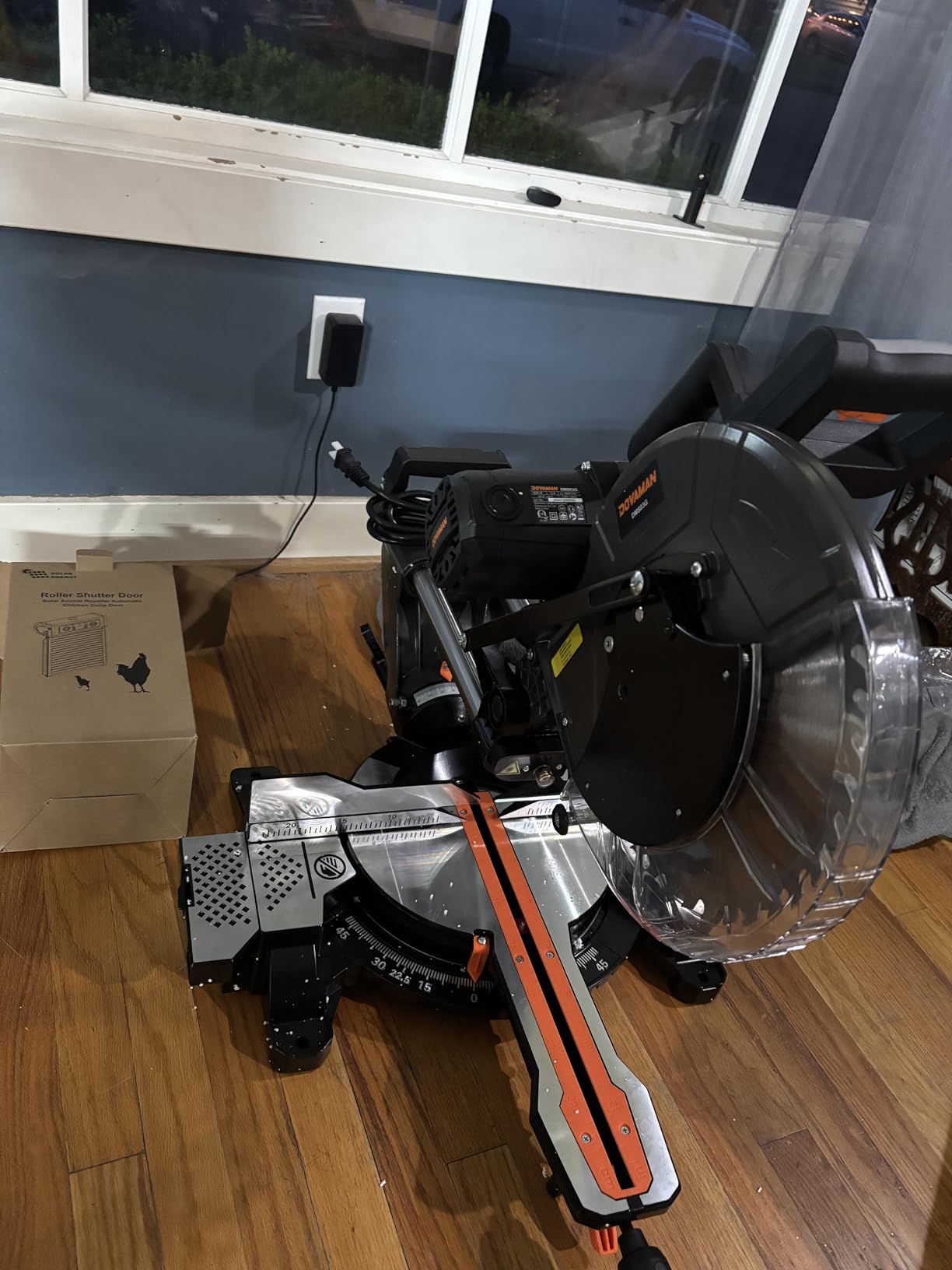 DOVAMAN 12-Inch Dual-Bevel Miter Saw, Compound Sliding Miter Saw, Ambidextrous Operation, 3800RPM, 4.2 x 13in Cutting Capacity, Laser Guide, 0-45° Bevel & Miter Cut, 9 Positive Stops, 15-Amp Corded customer photo 1