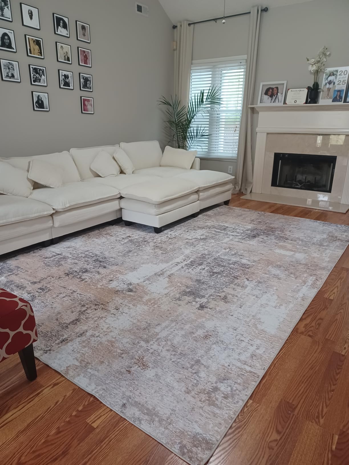 8x10 Area Rugs Living Room: Washable Large Abstract Neutral Modern Soft Rug Stain Resistant Indoor Floor Non-Slip Accent Carpet customer photo 1