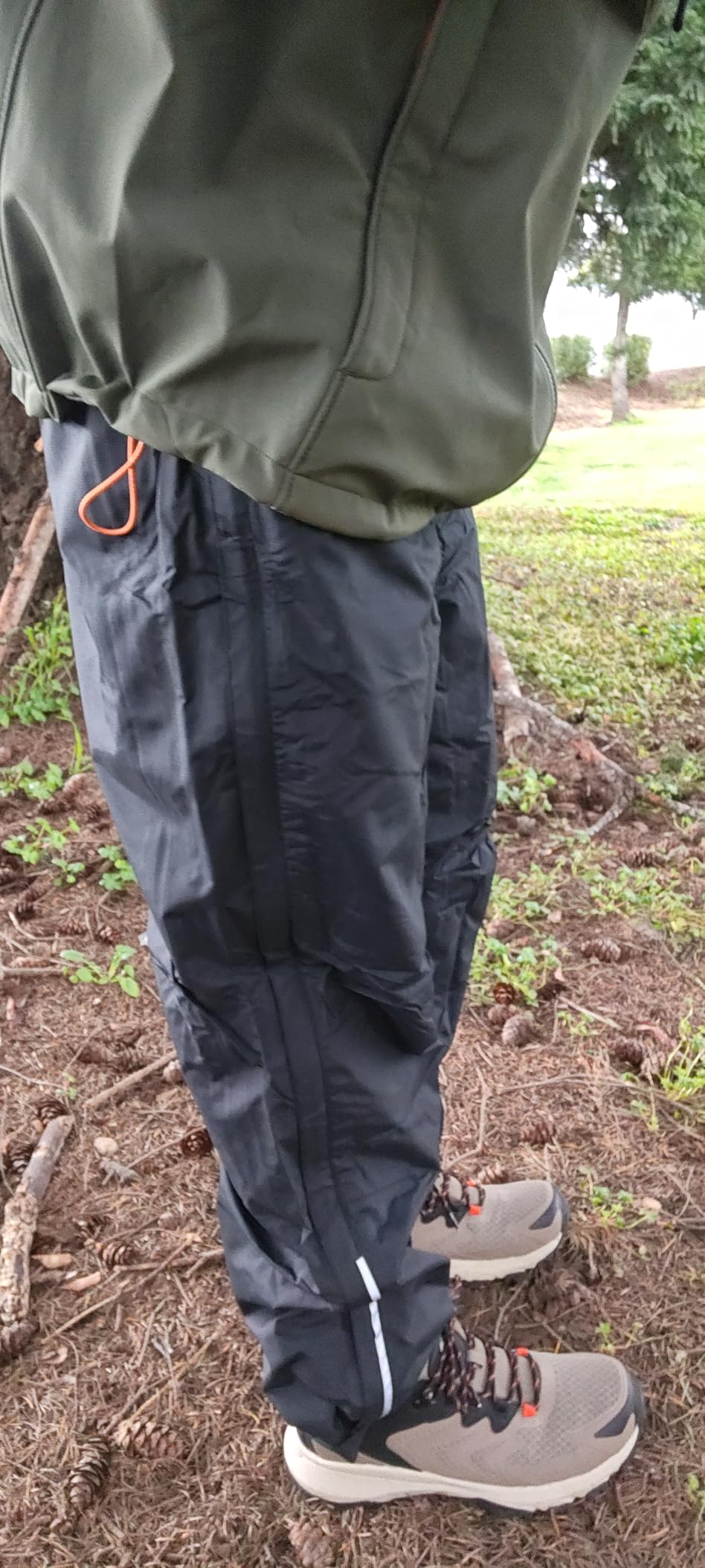 33,000ft Men's Rain Pants Full Zip Waterproof Pants Breathable Rain Over Trousers for Outdoor Hiking Golf Work customer photo 1